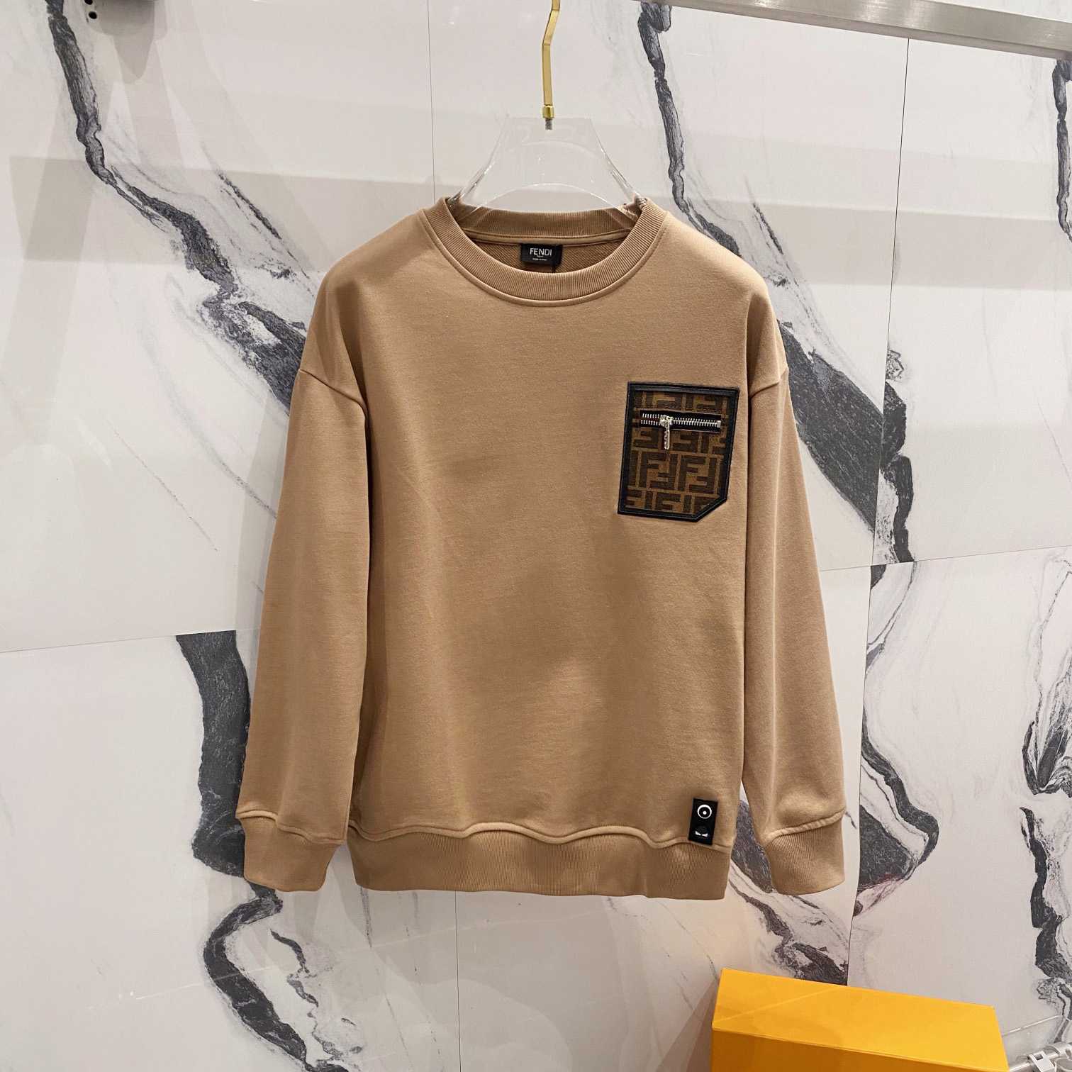 Fendi Brown Jersey Sweatshirt - DesignerGu