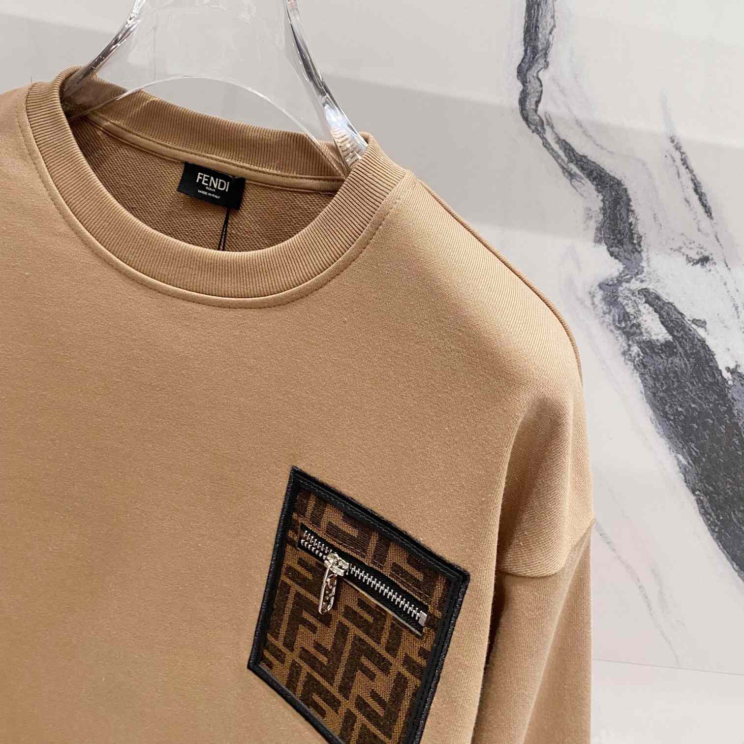 Fendi Brown Jersey Sweatshirt - DesignerGu