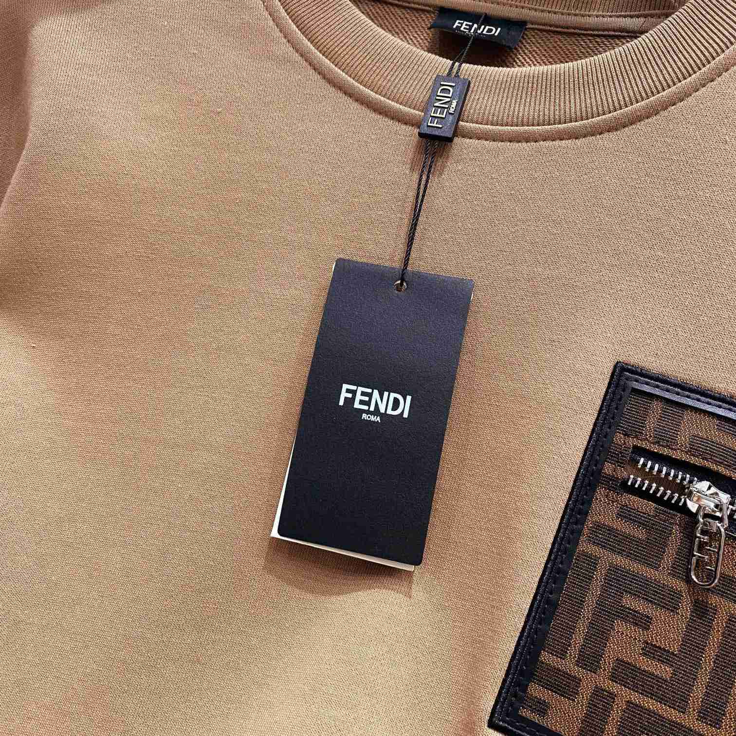 Fendi Brown Jersey Sweatshirt - DesignerGu