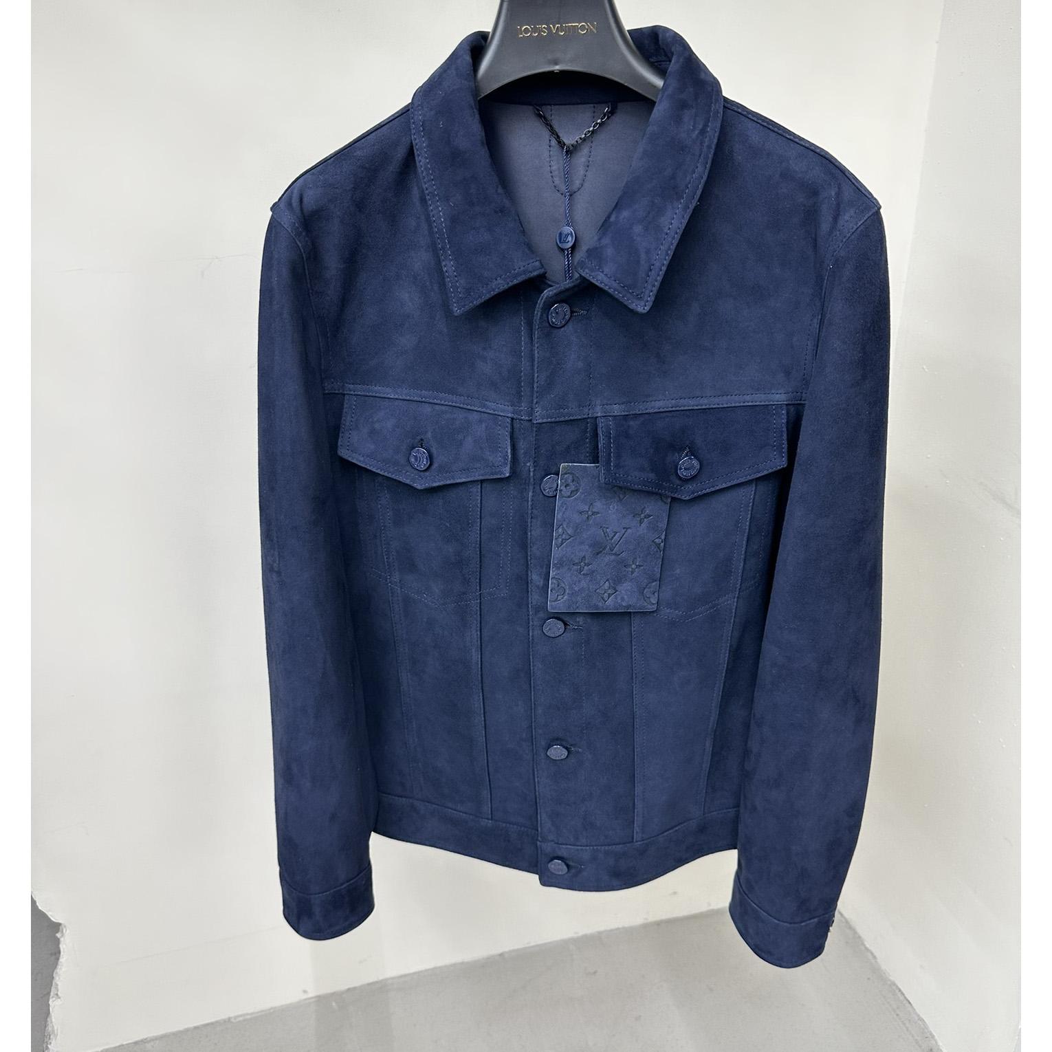 Louis Vuitton Suede Denim Jacket   1A8I3B - DesignerGu