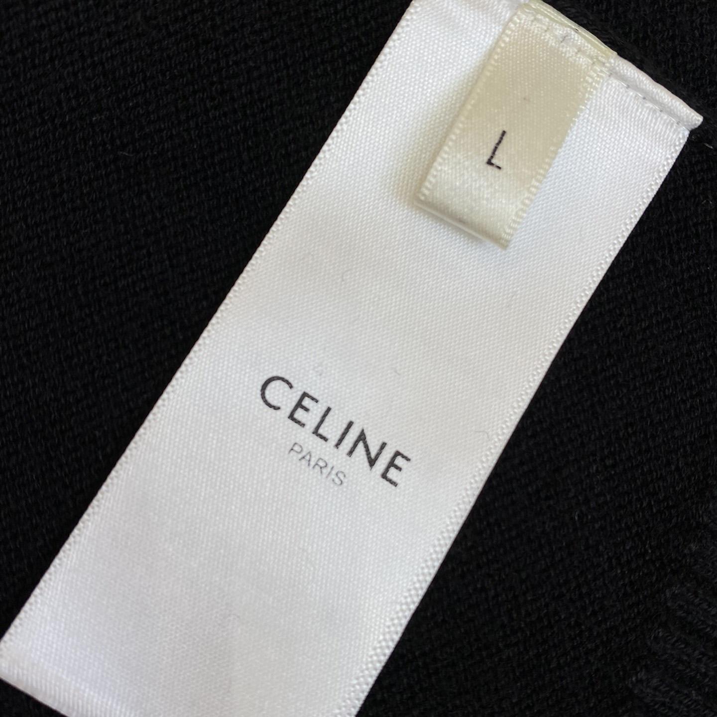 Celine Triomphe V-Neck Wool Sweater Vest - DesignerGu