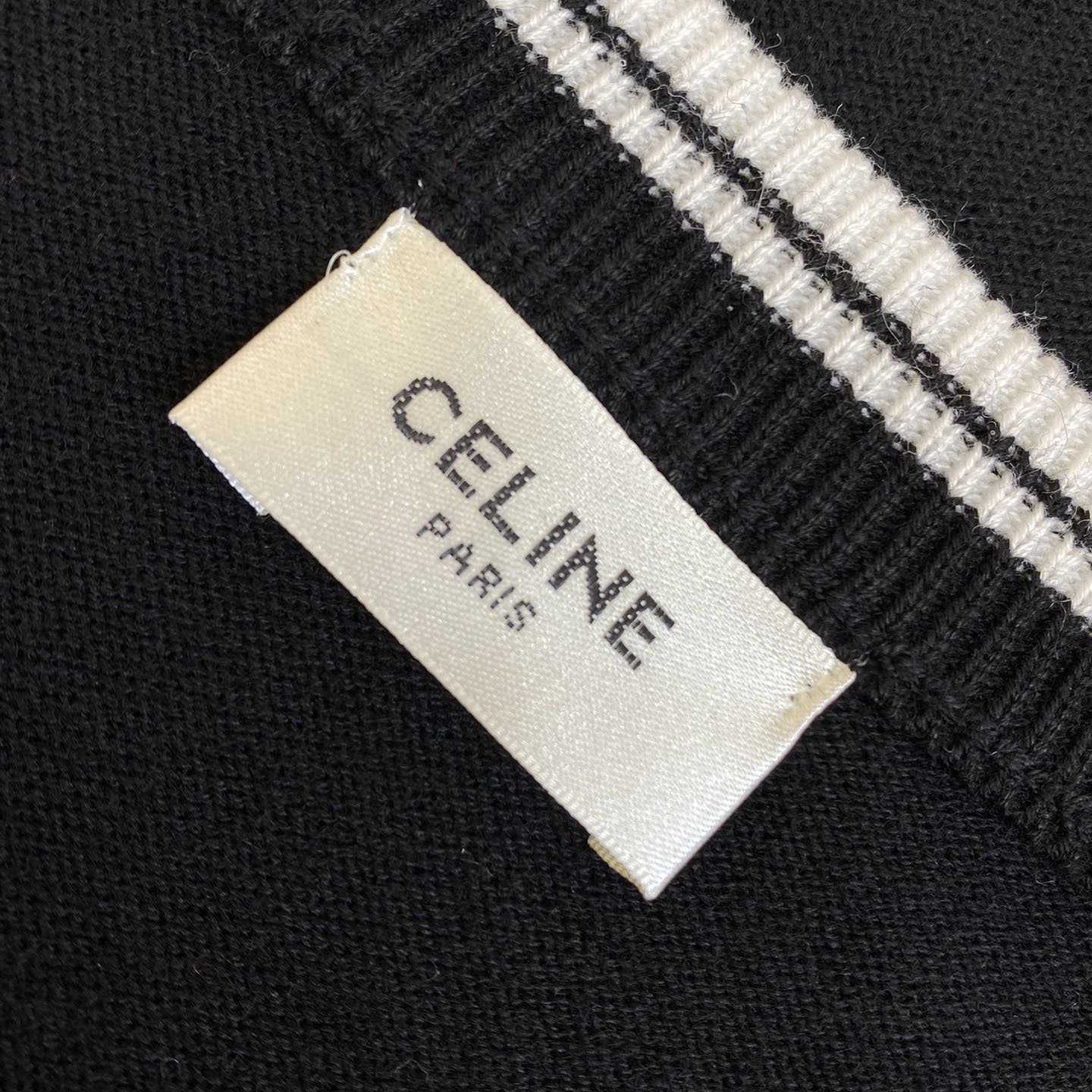 Celine Triomphe V-Neck Wool Sweater Vest - DesignerGu