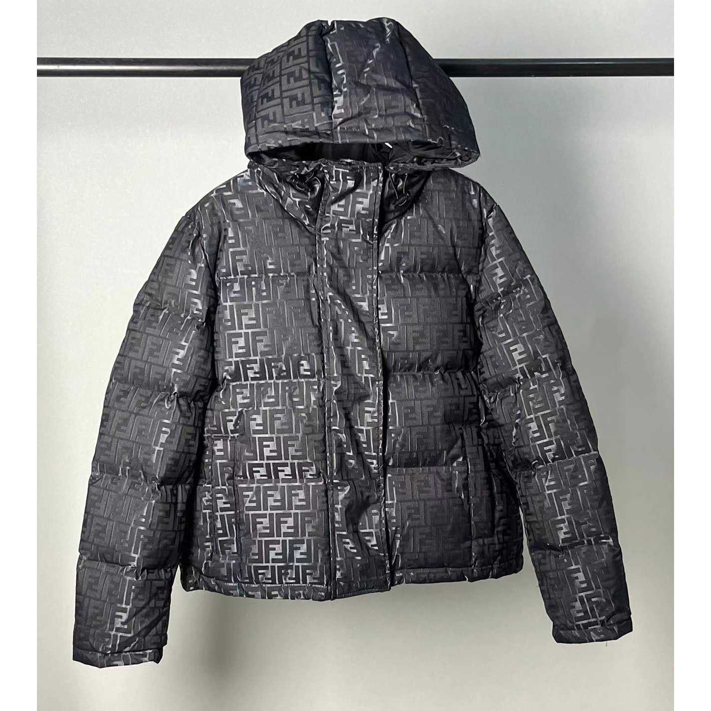 Fendi Black FF Nylon Down Jacket - DesignerGu