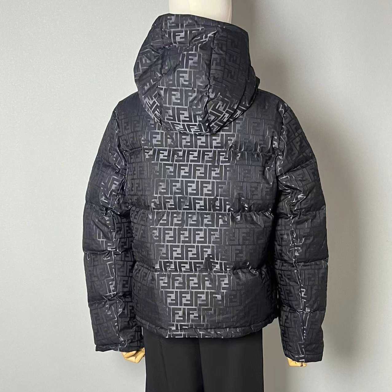 Fendi Black FF Nylon Down Jacket - DesignerGu