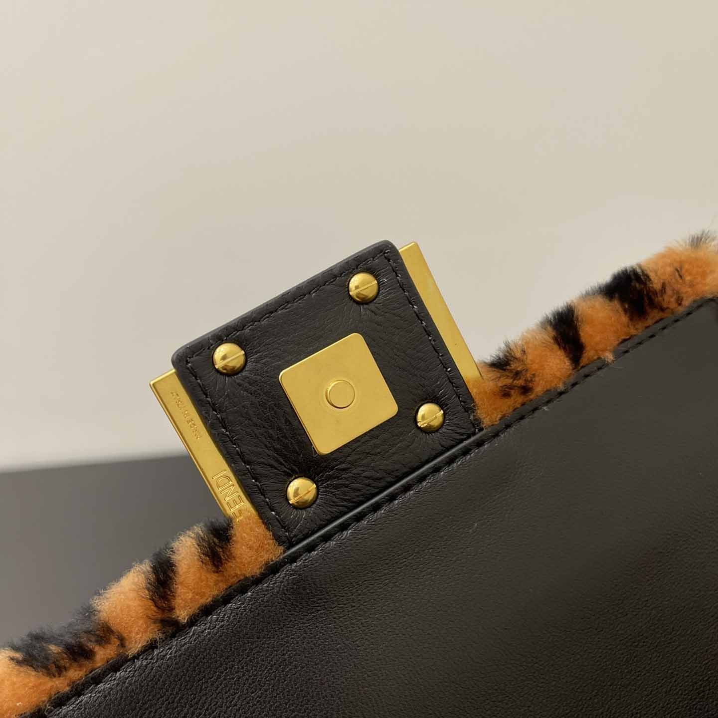 Fendi Mini Baguette Brown Sheepskin Bag - DesignerGu