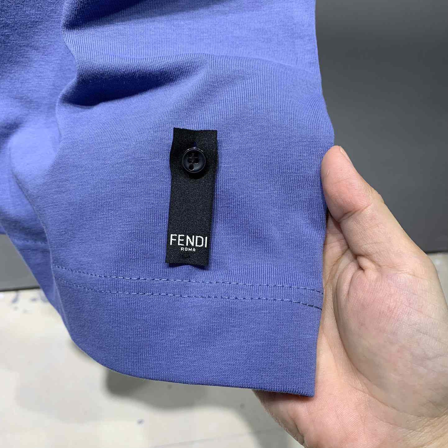 Fendi Blue Cotton T-shirt - DesignerGu