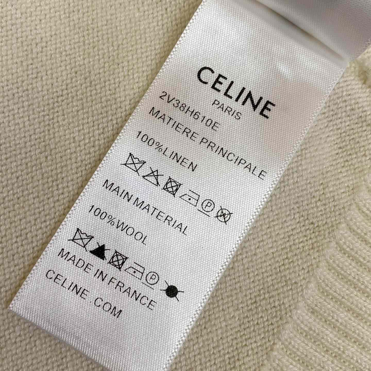 Celine Pull Sans Manches Triomphe 'Ecru/Blue/Red' - DesignerGu