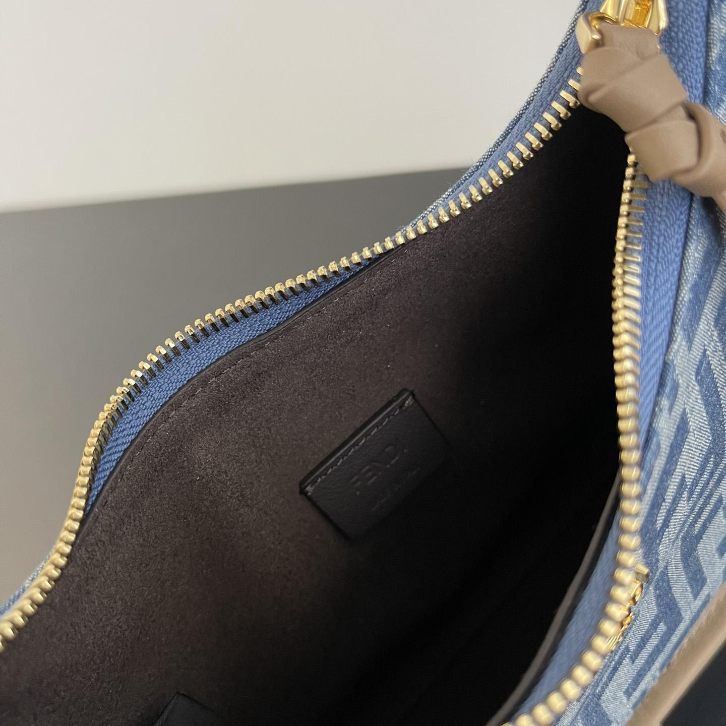 Fendi Mini Fendessence Light Blue FF Denim Fabric Mini Bag - DesignerGu