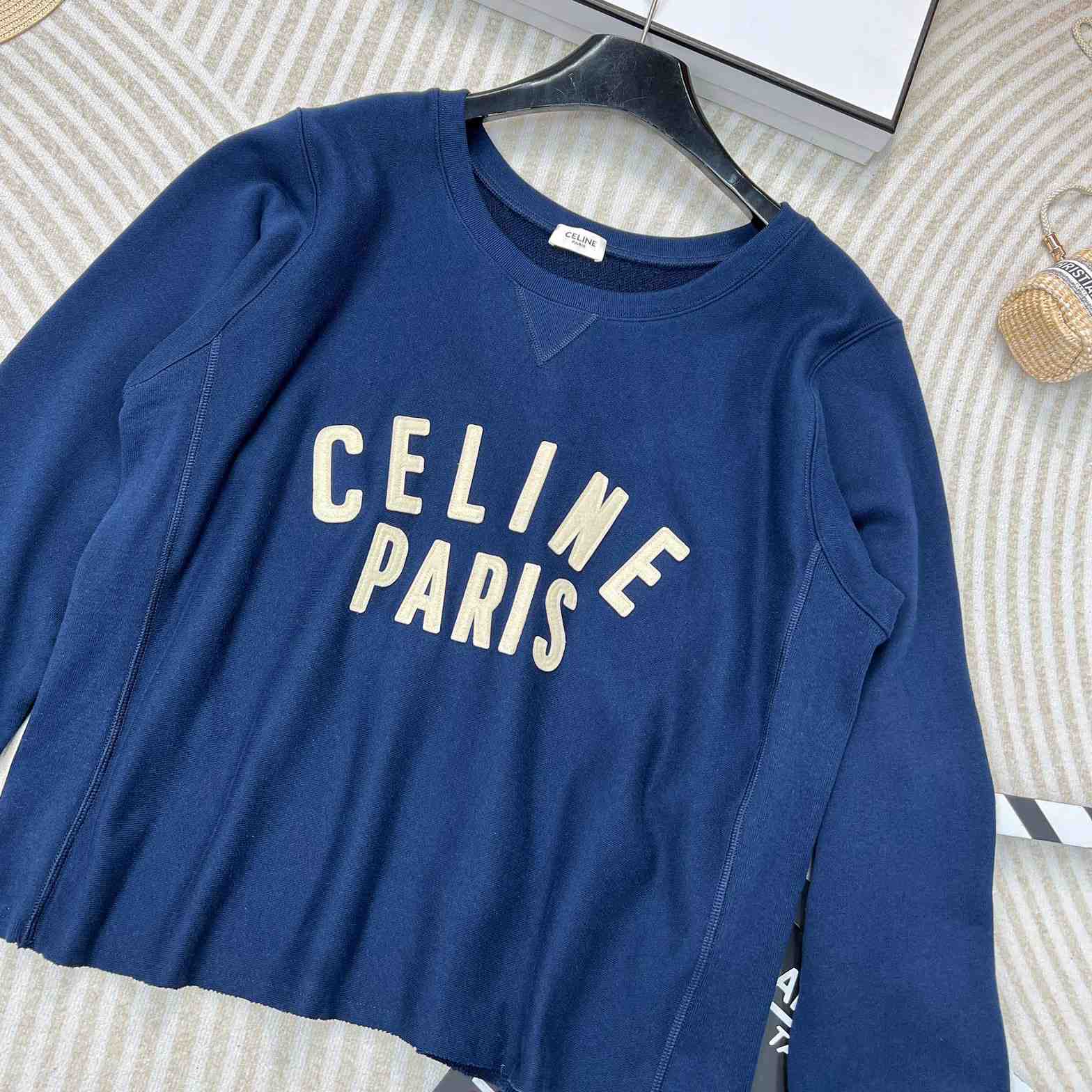 Celine Paris Loose Sweatshirt In Cotton Fleece - DesignerGu