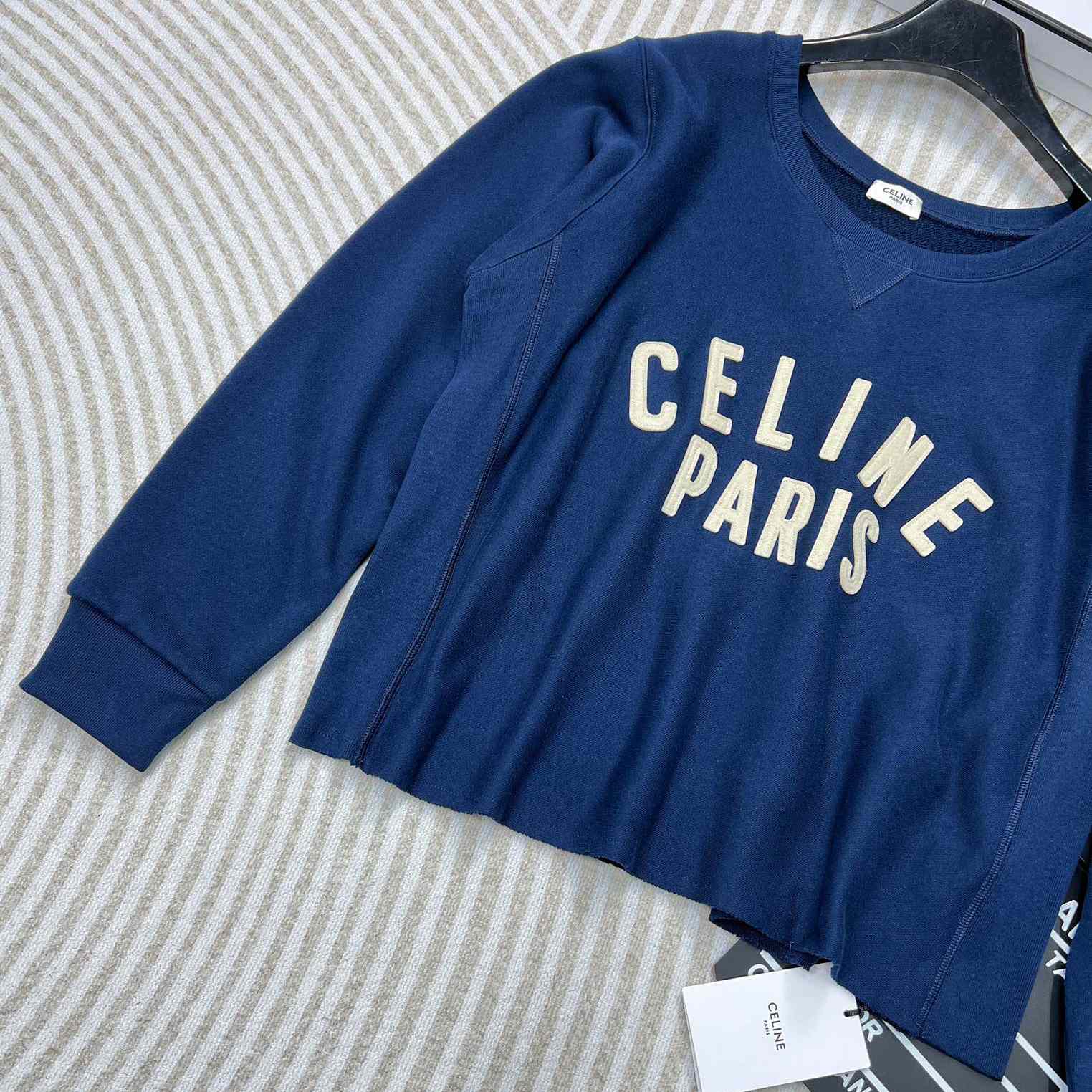 Celine Paris Loose Sweatshirt In Cotton Fleece - DesignerGu