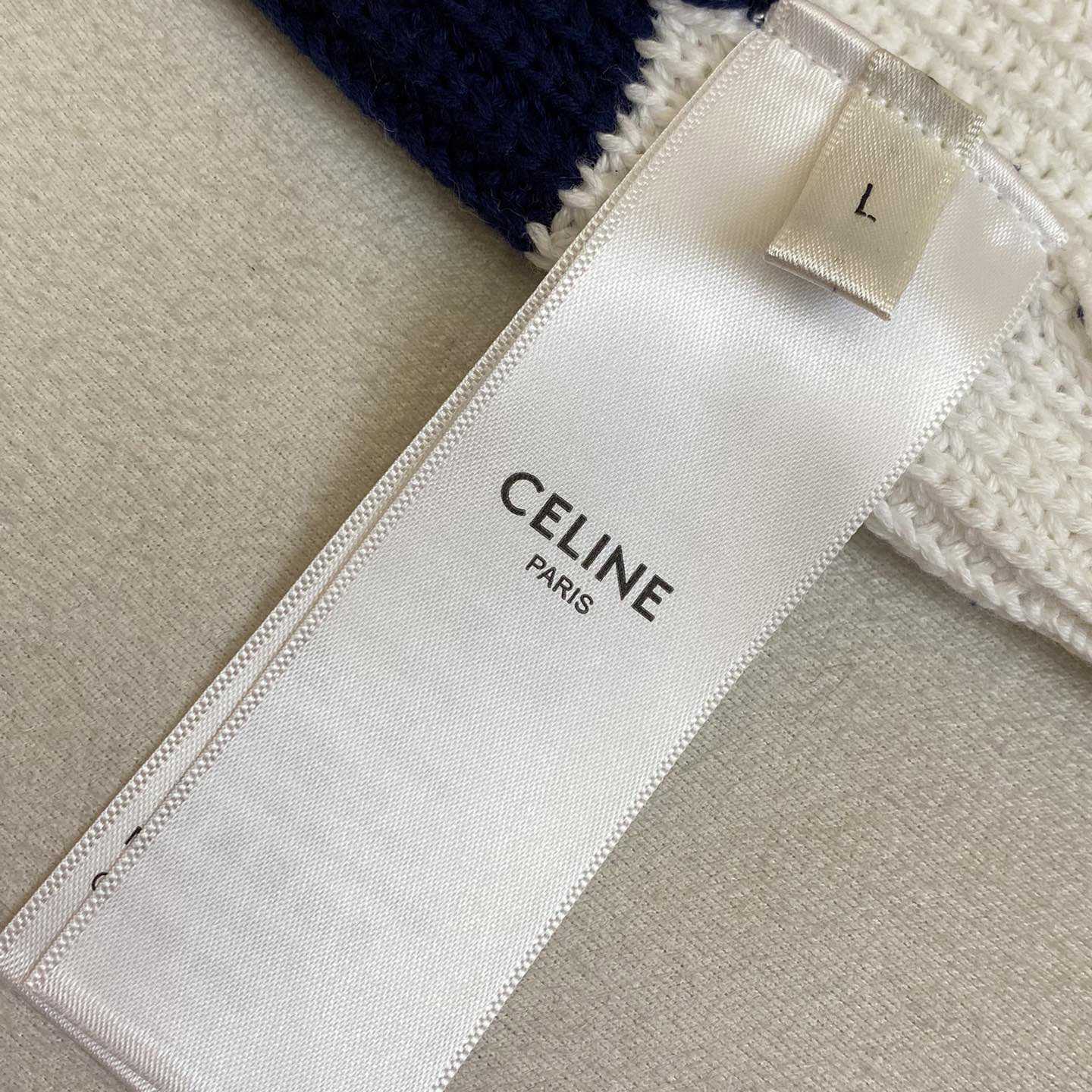 Celine Oversized Sweater In Striped Cotton - DesignerGu