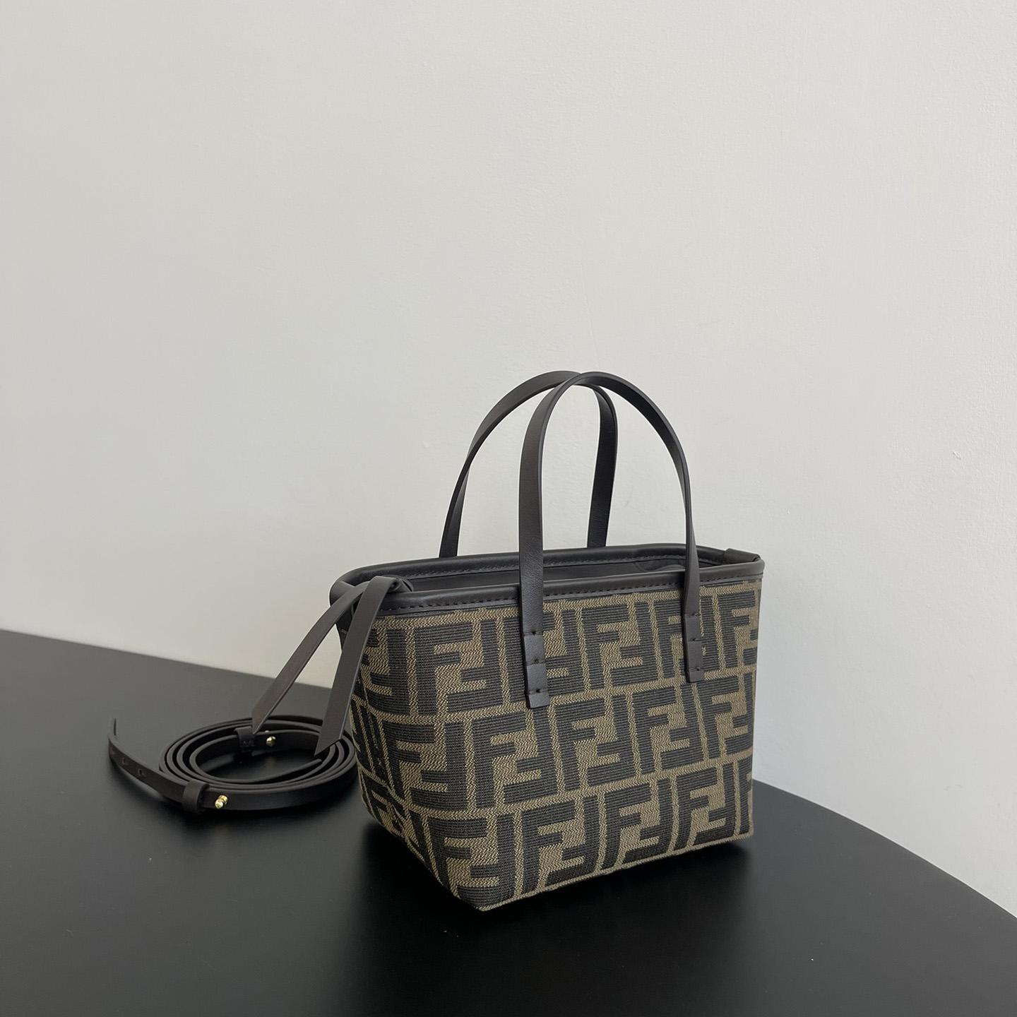 Fendi Mini Roll Brown FF Jacquard Mini Bag - DesignerGu