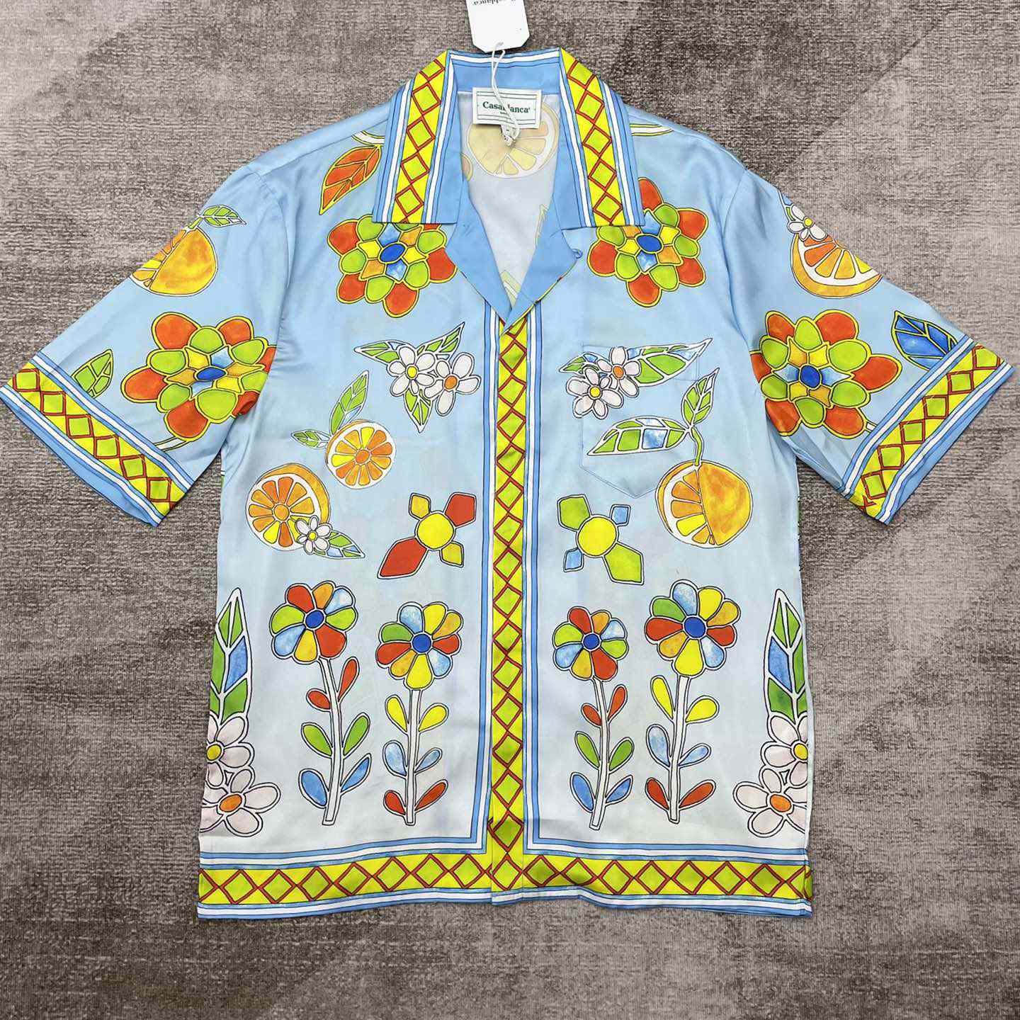 Casablanca Cuban Collar Short-Sleeve Shirt 'Yoruba Flowers'   CA3486 - DesignerGu