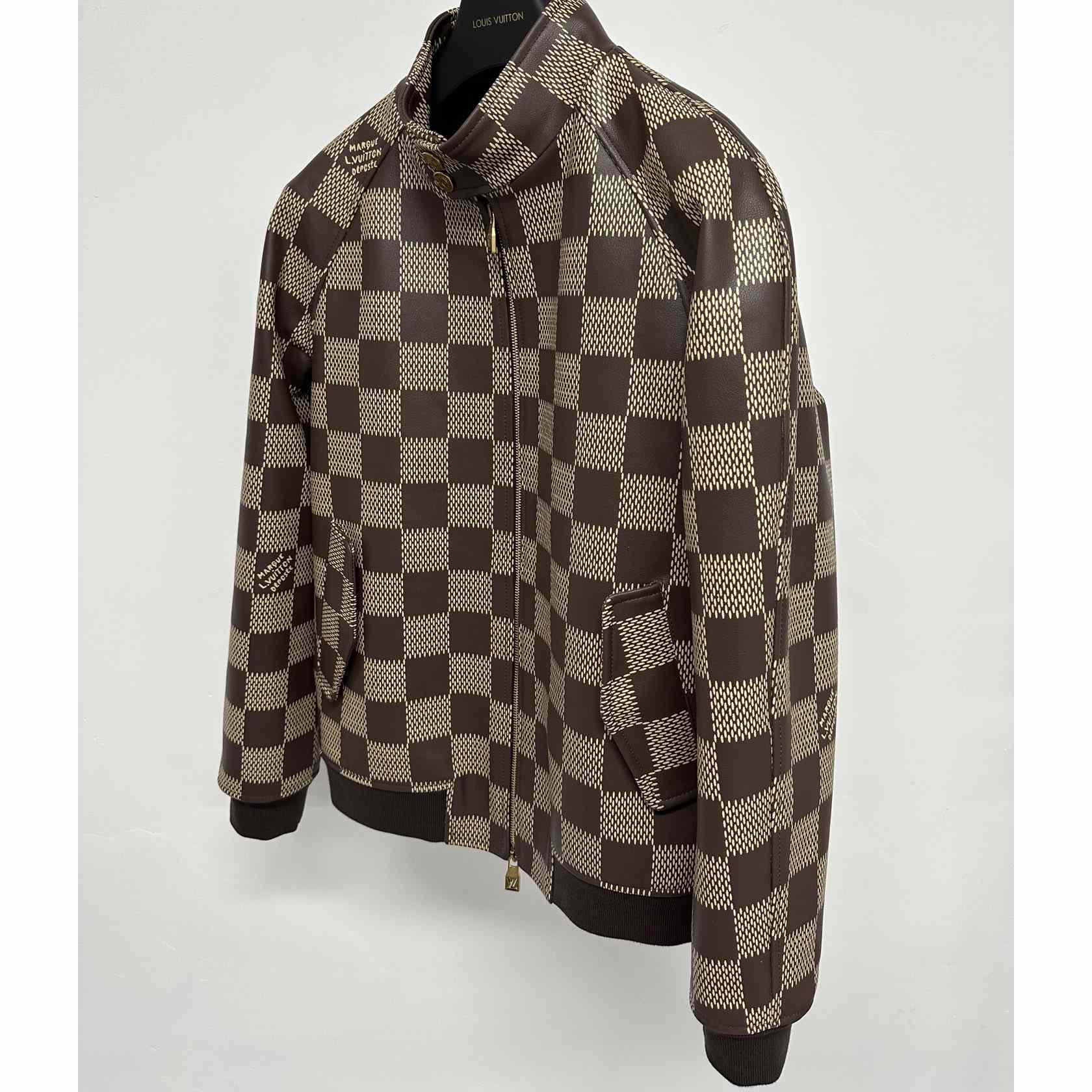 Louis Vuitton Damier Leather Harrington Jacket   1AFIMC - DesignerGu