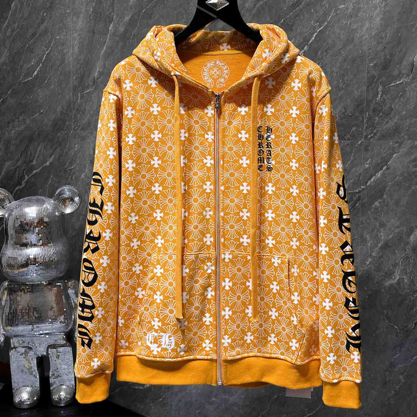 Chrome Hearts Horseshoe Zip Up Hoodie "Motif Orange" - DesignerGu