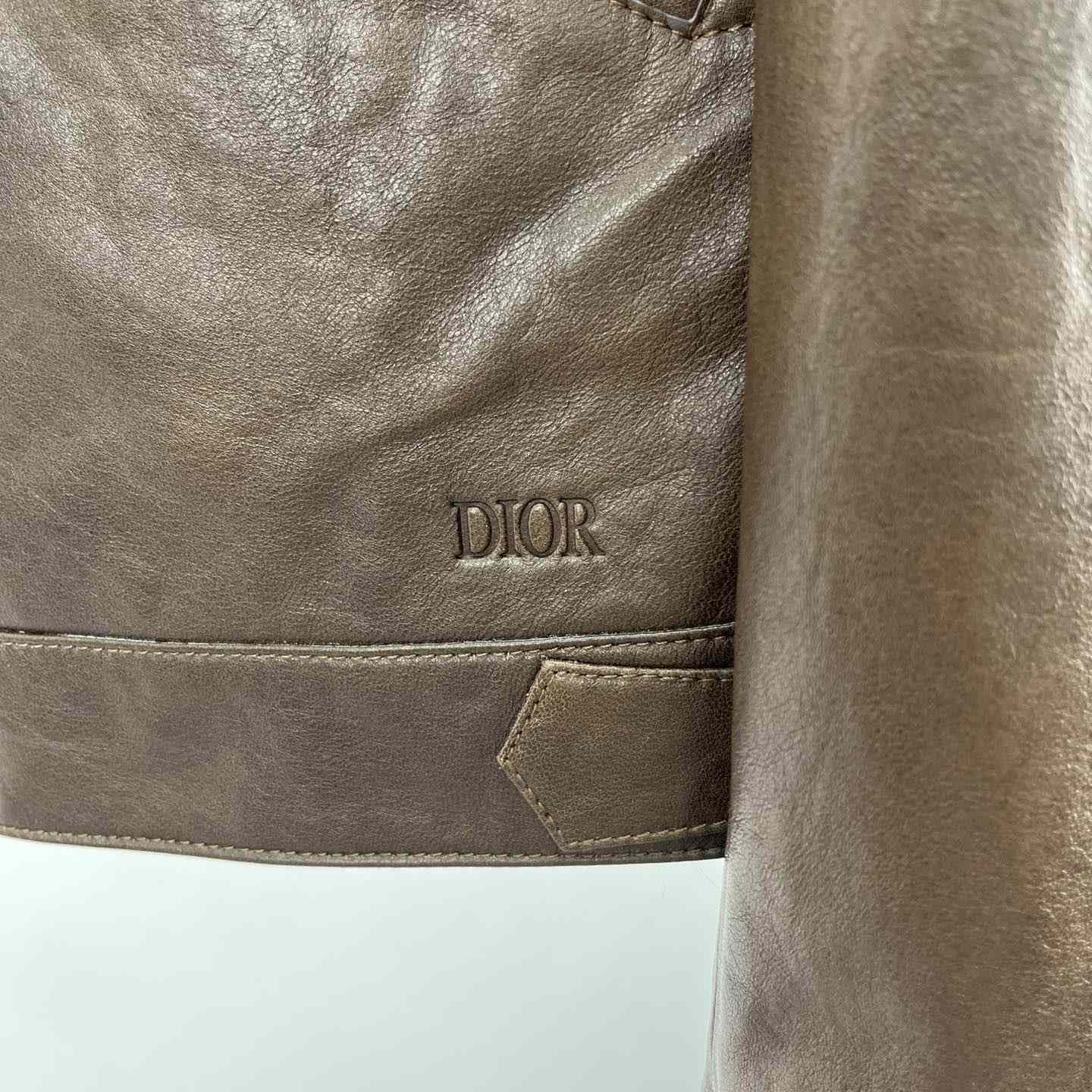 Dior Zipped Jacket Brown Napa Calfskin - DesignerGu