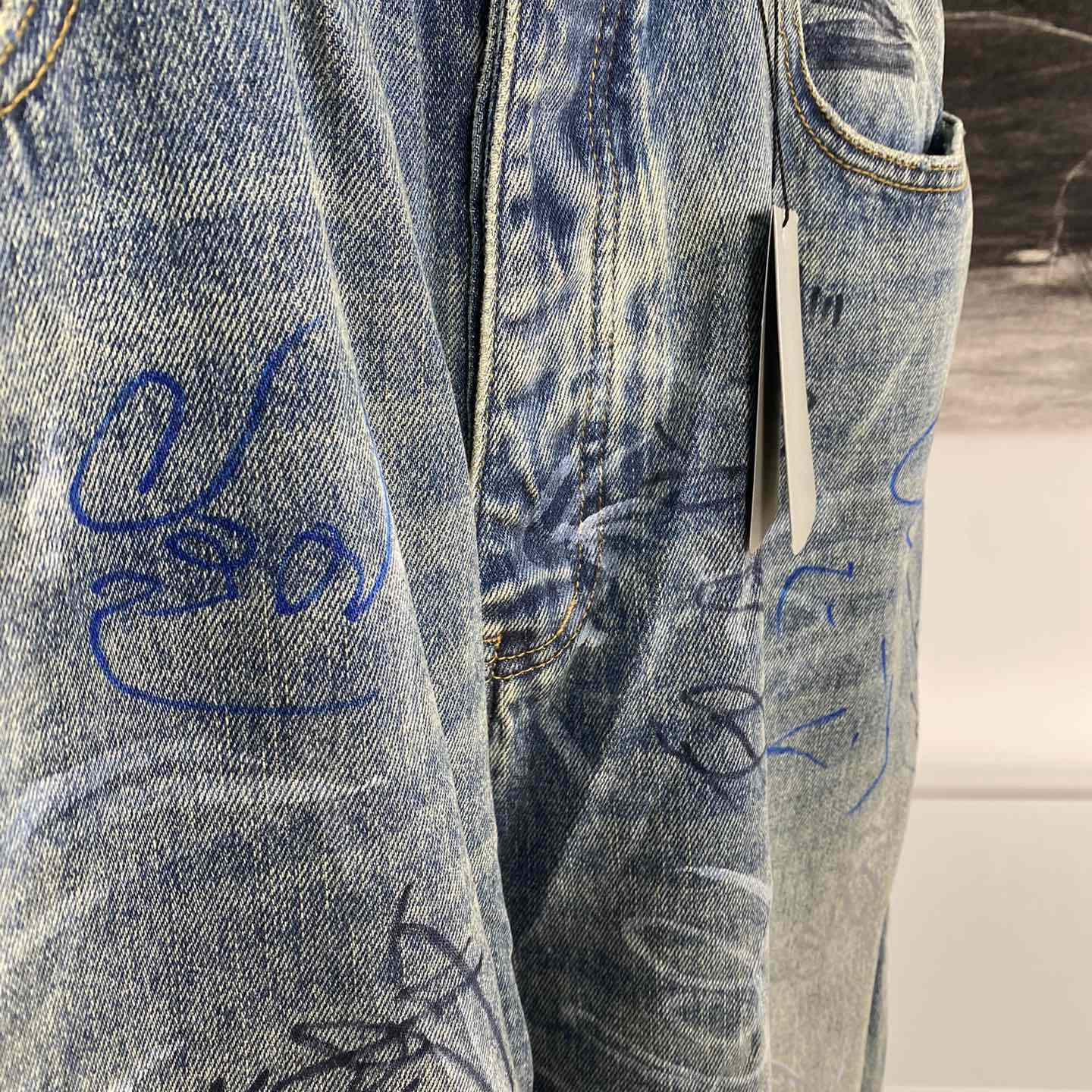 Balenciaga Graffiti Baggy Jeans - DesignerGu