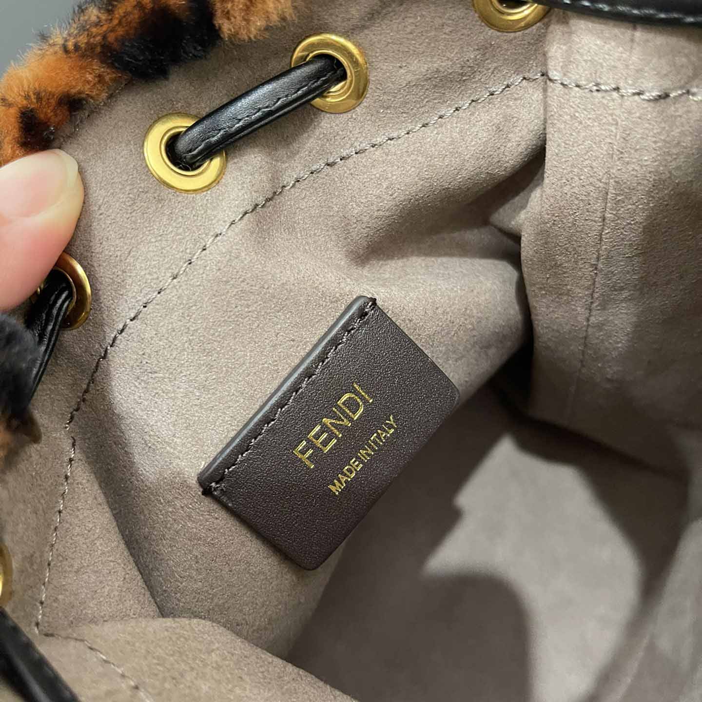 Fendi Mon Tresor Mini-bag in brown sheepskin - DesignerGu