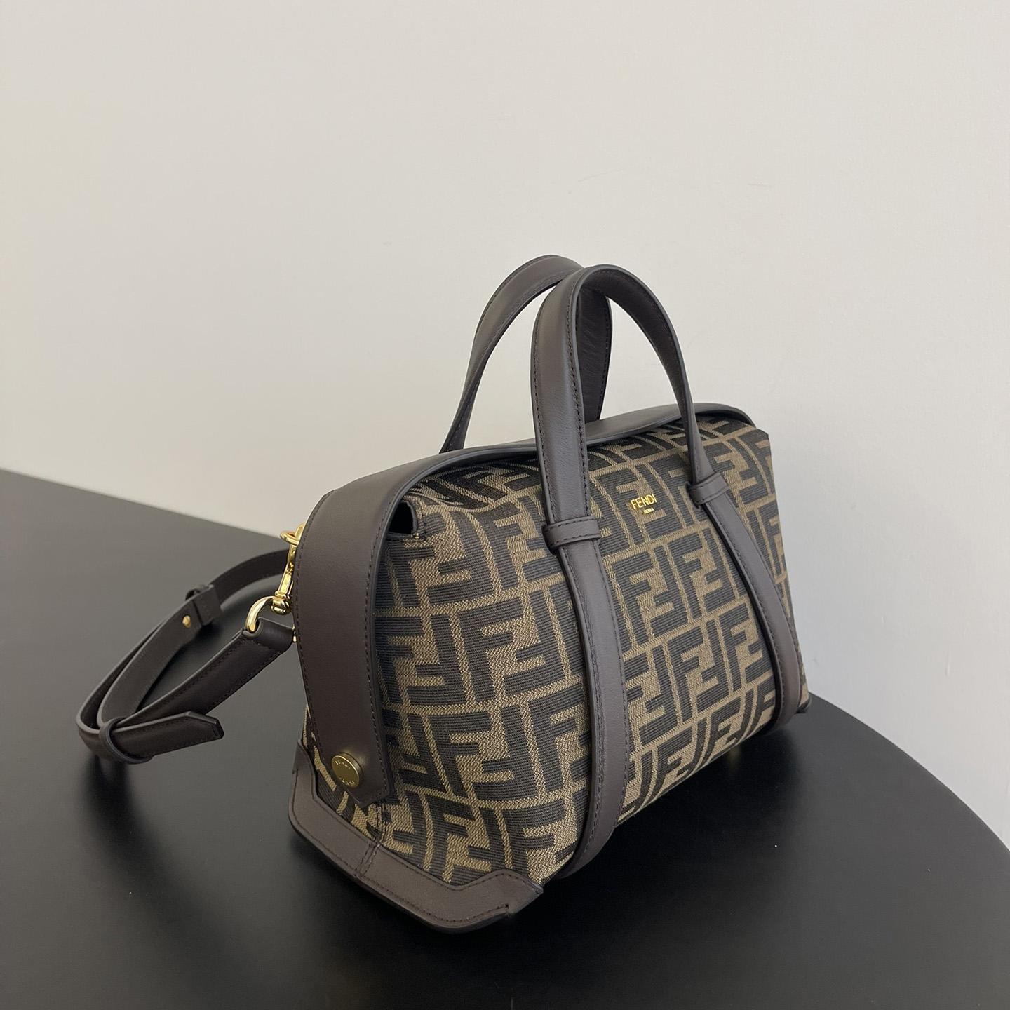 Fendi Boston 365 Brown FF jacquard fabric bag - DesignerGu