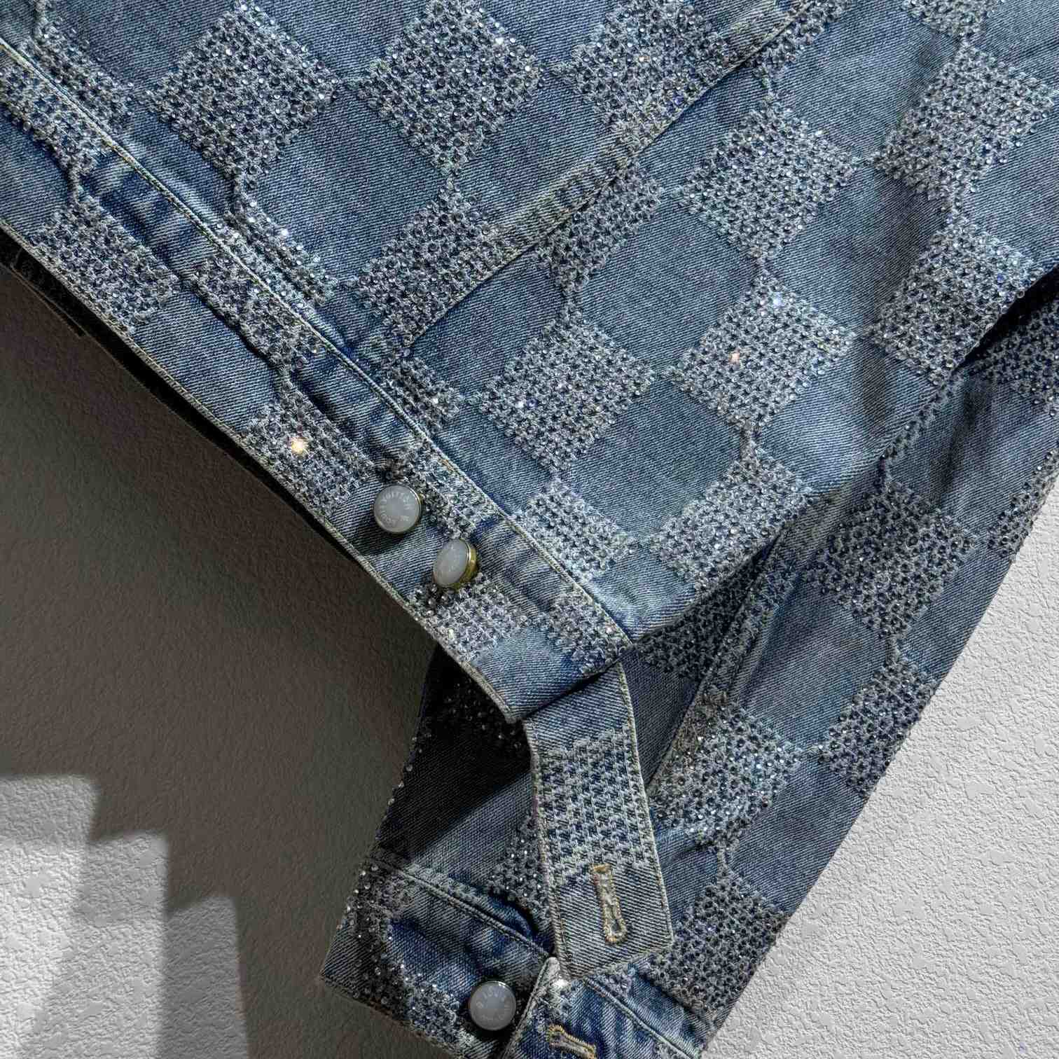 Louis Vuitton Embellished Damier Denim Jacket  1AFWXC - DesignerGu