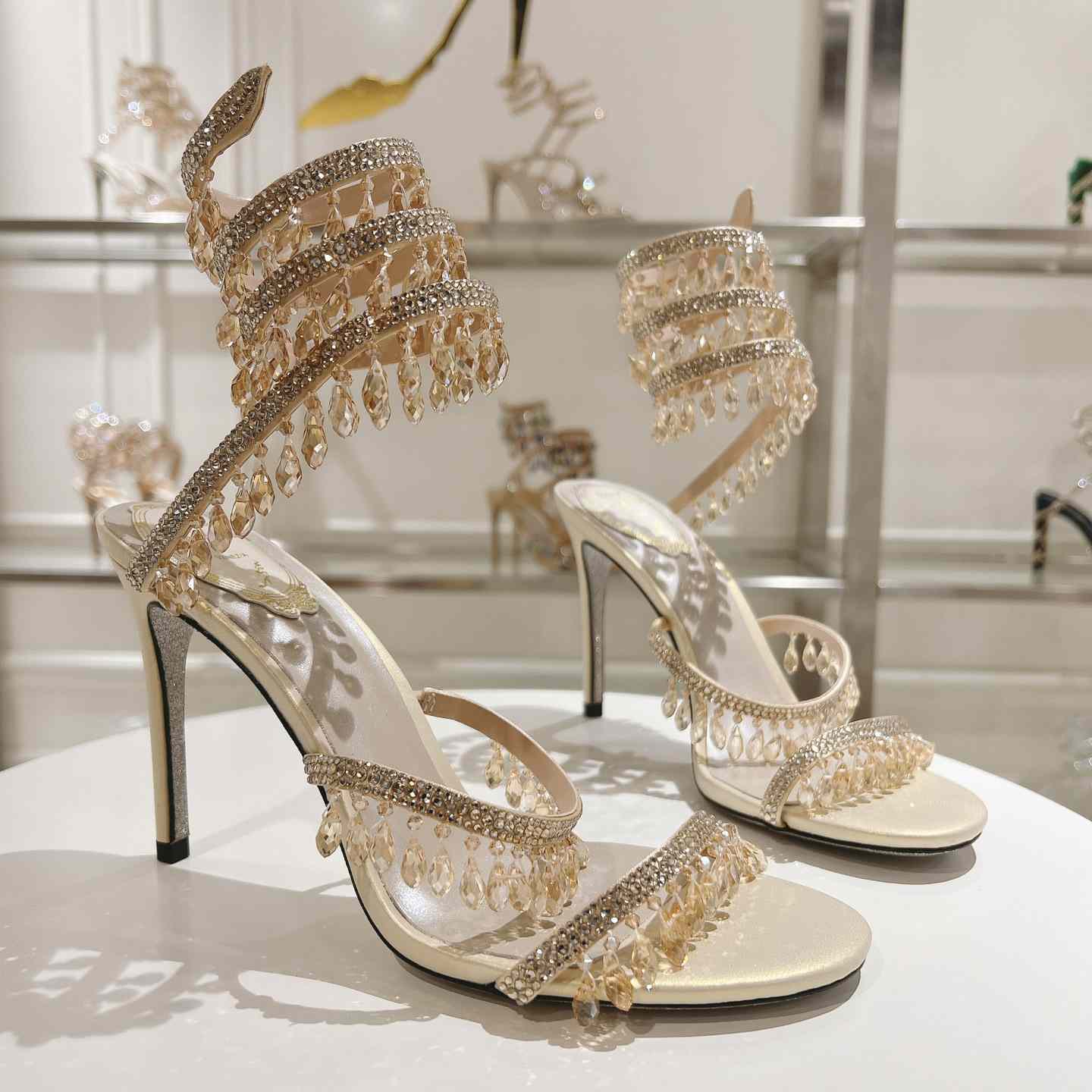 Rene Caovilla Natural Chandelier Sandals - DesignerGu