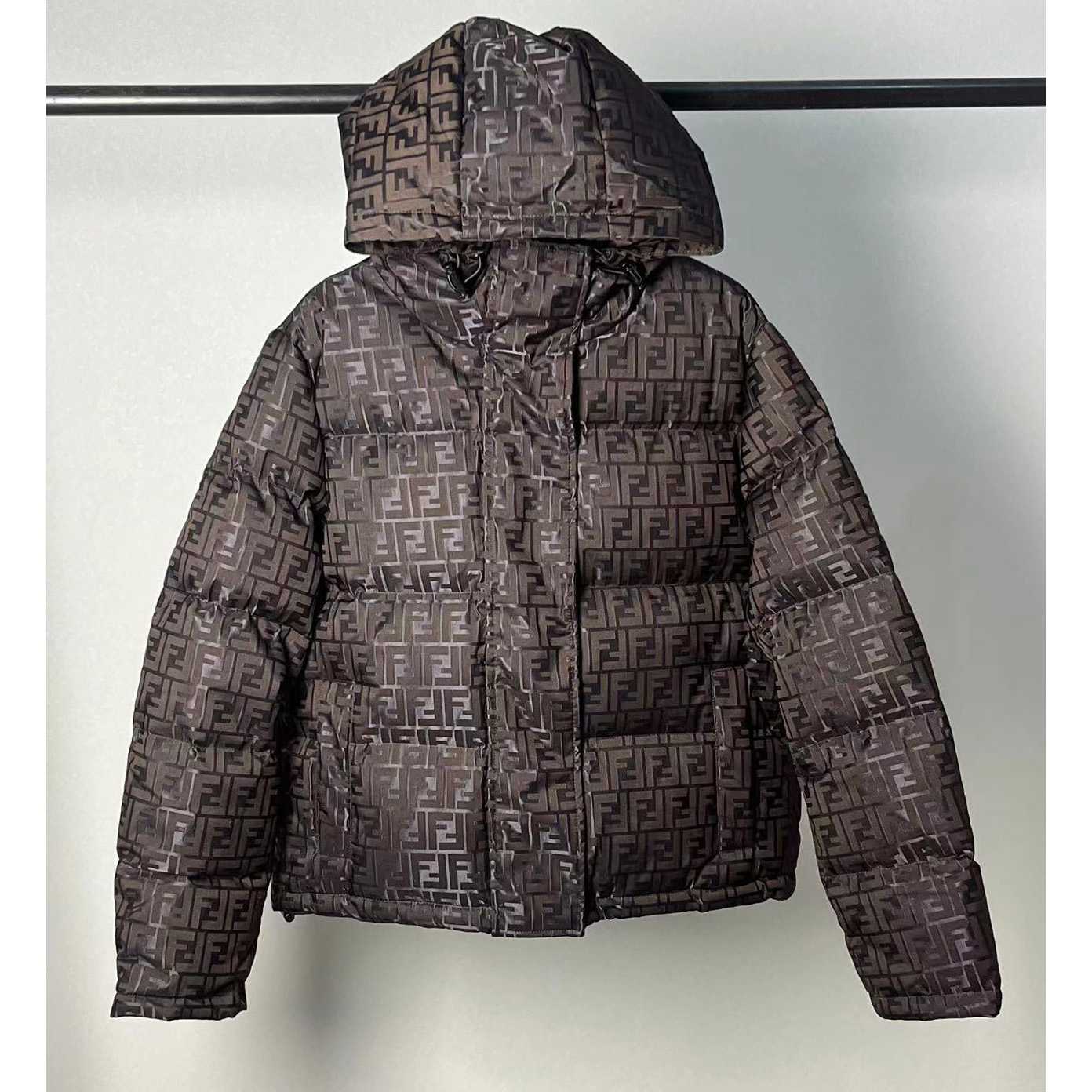 Fendi Brown Tech Fabric Down Jacket - DesignerGu