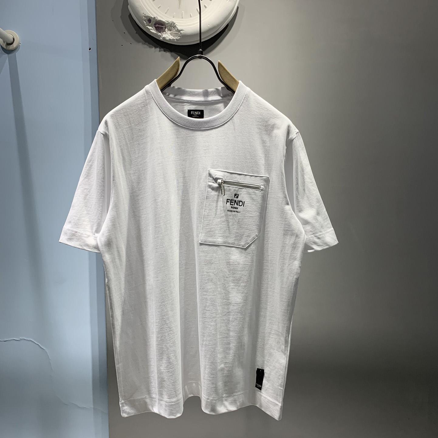 Fendi White Cotton T-shirt - DesignerGu