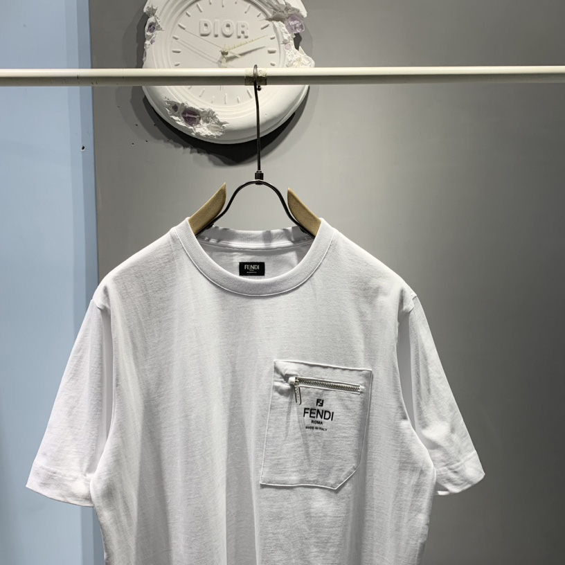 Fendi White Cotton T-shirt - DesignerGu