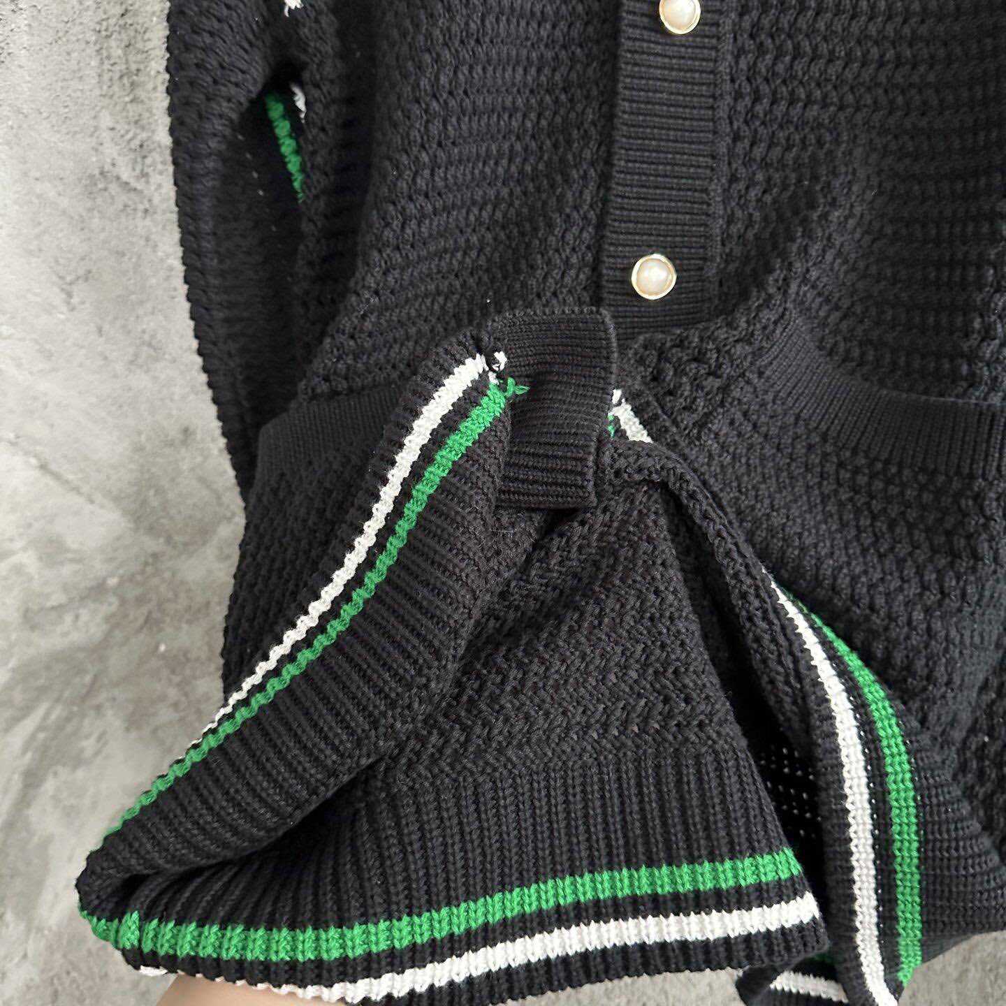 Casablanca Men's Black 'Crochet Effect Tennis Shacket' Cardigan - DesignerGu