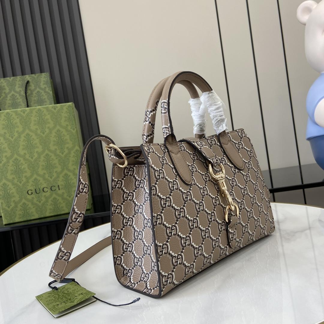 Gucci Small Tote Bag With GG Shadow  - DesignerGu