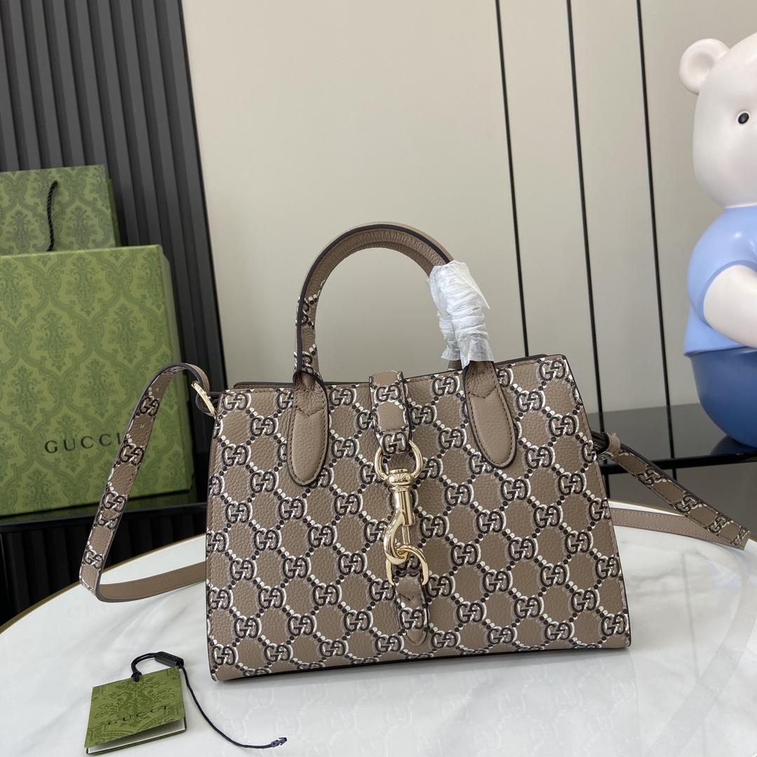 Gucci Small Tote Bag With GG Shadow  - DesignerGu