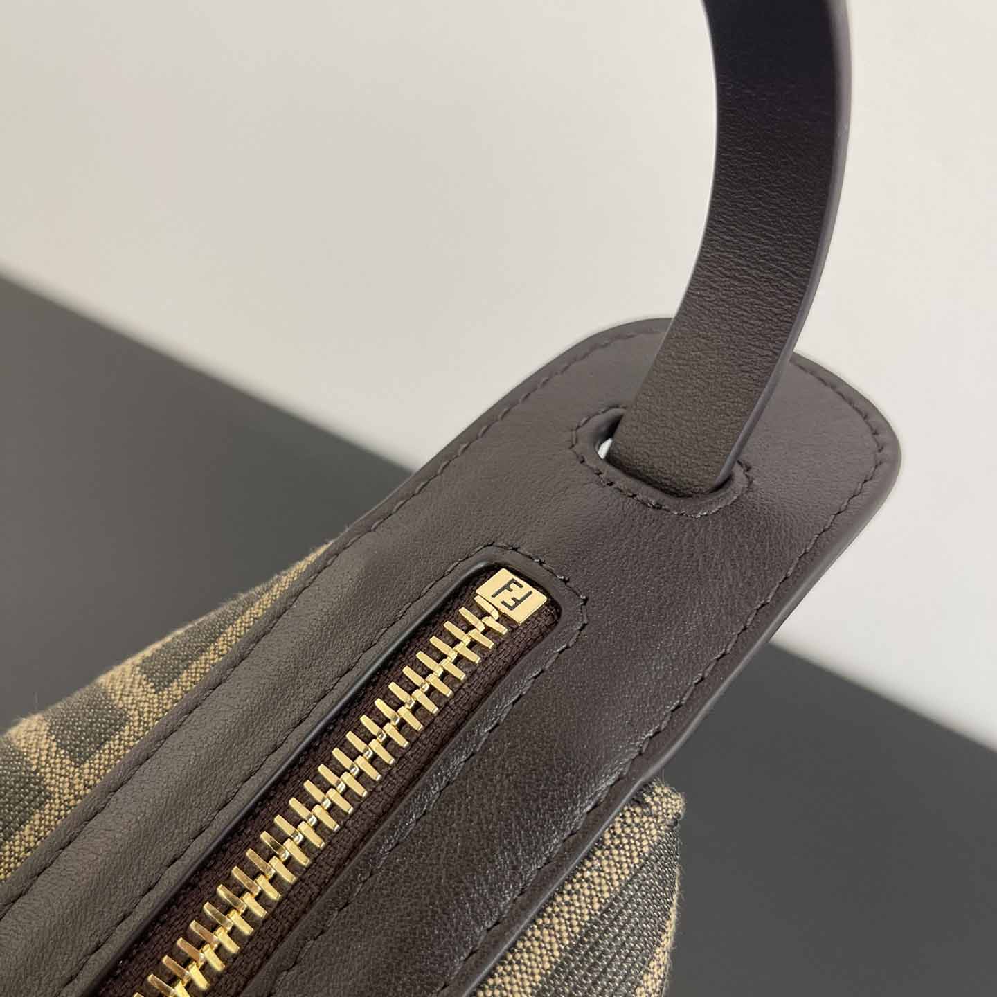 Fendi Simply Fendi Mini Brown FF Jacquard Fabric Mini Bag - DesignerGu