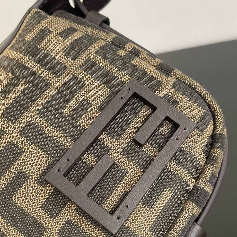 Fendi Simply Fendi Mini Brown FF Jacquard Fabric Mini Bag - DesignerGu