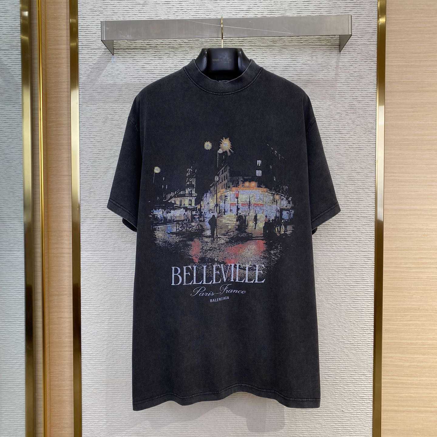 Balenciaga Belleville T-Shirt Oversized In Washed Faded Black - DesignerGu