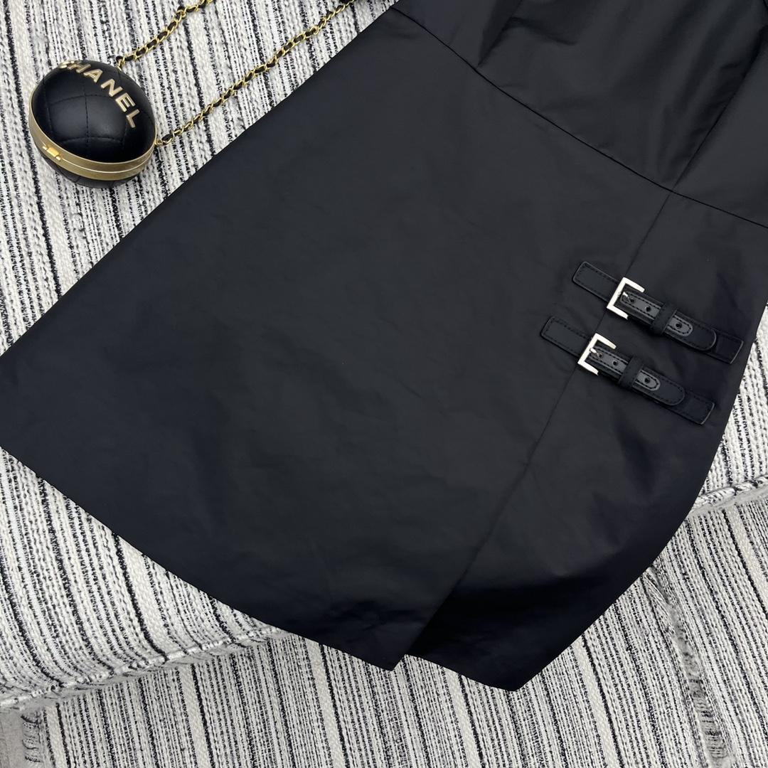 Prada Triangle-logo Buckle-detail Minidress - DesignerGu