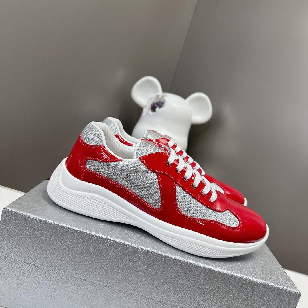 Prada Patent Leather And Technical Fabric Prada America's Cup Sneakers - DesignerGu