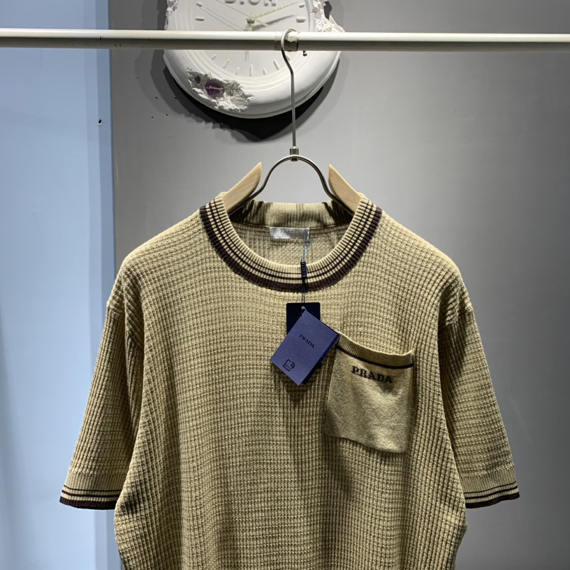 Prada Cotton T-Shirt With Re-Nylon Details - DesignerGu