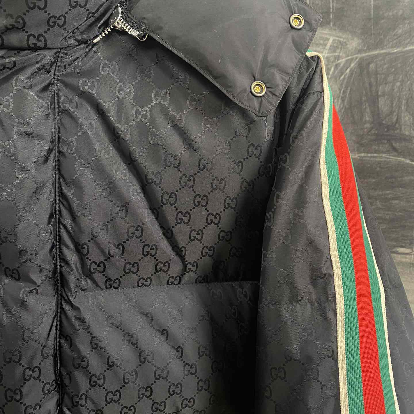 Gucci GG Nylon Jacquard Jacket With Web - DesignerGu