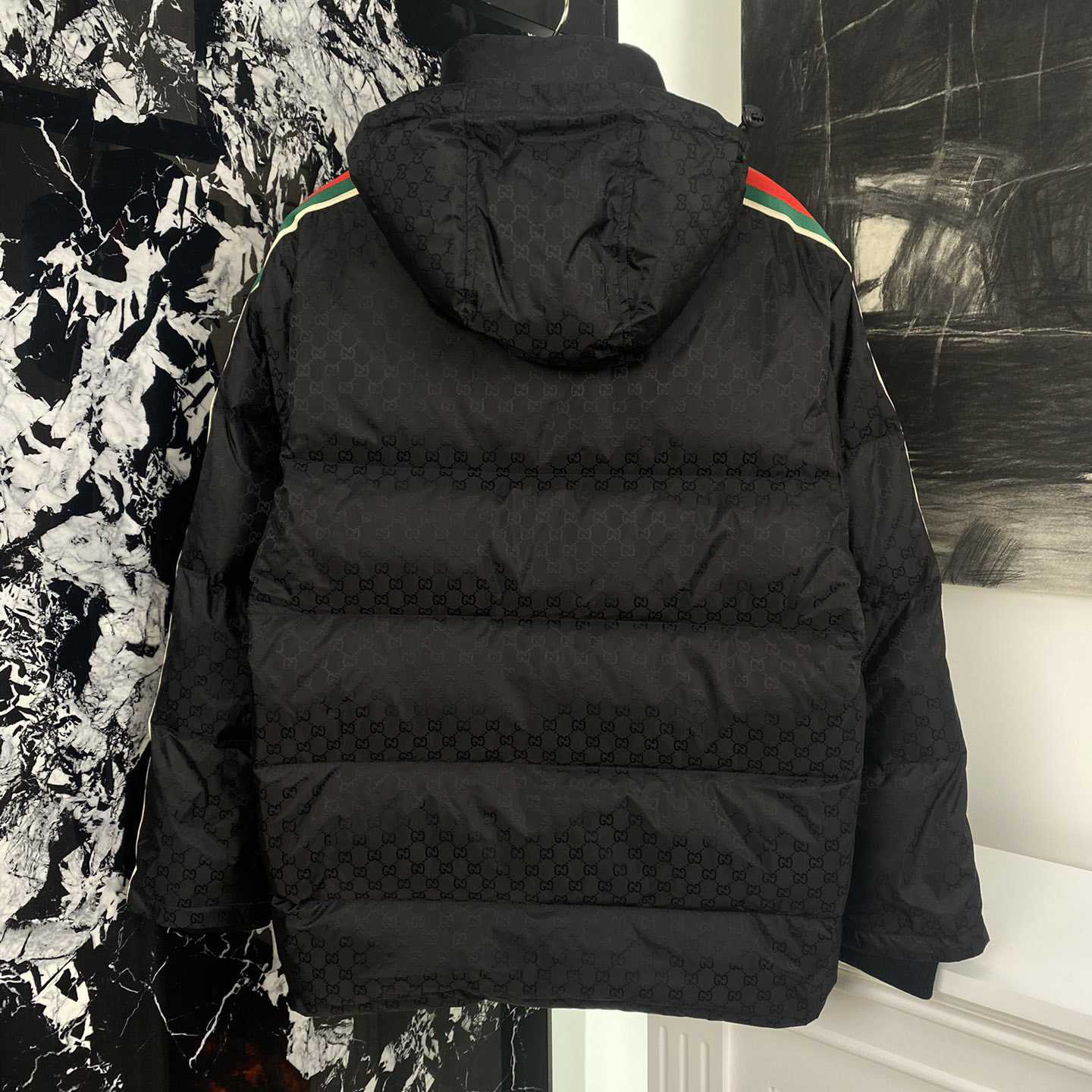 Gucci GG Nylon Jacquard Jacket With Web - DesignerGu