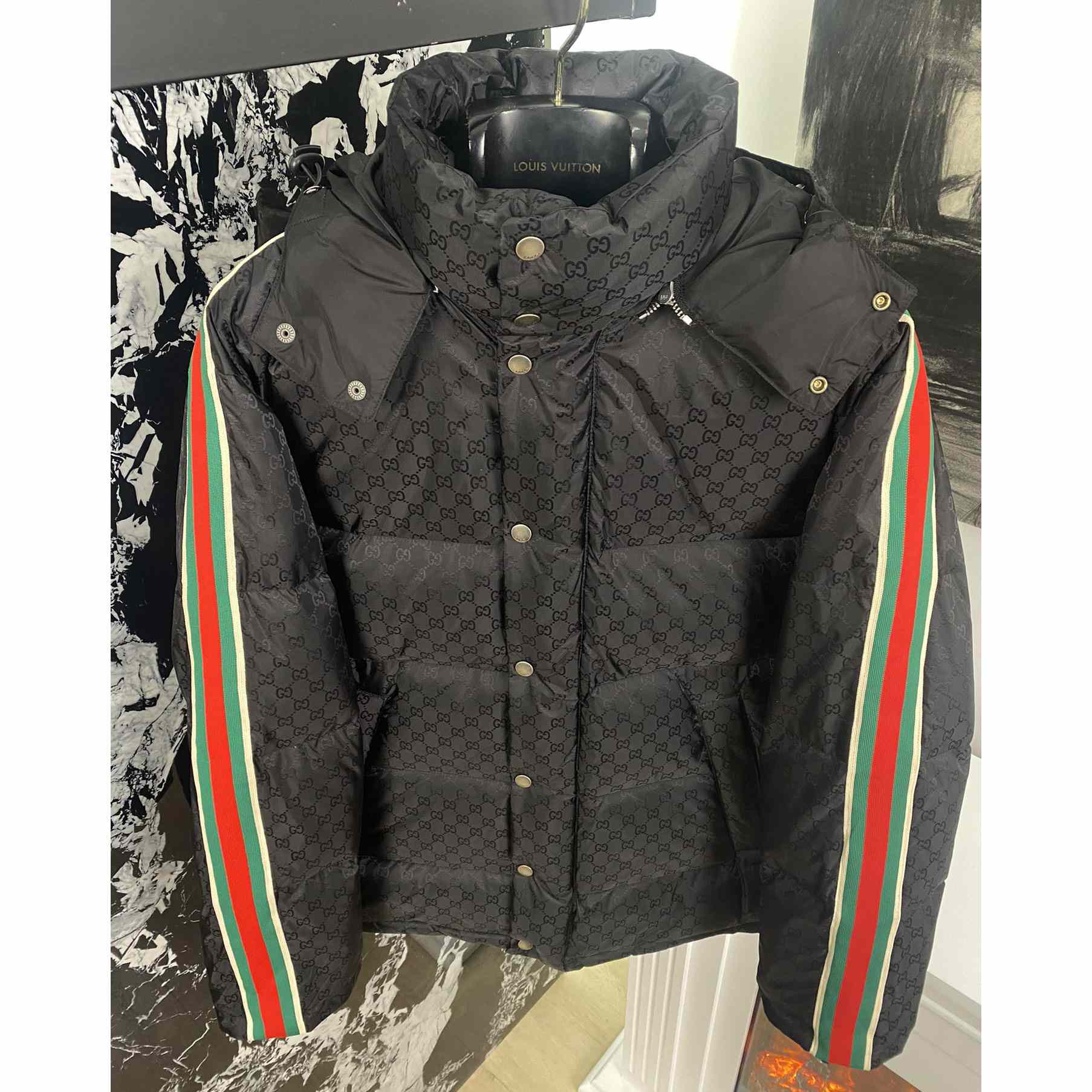 Gucci GG Nylon Jacquard Jacket With Web - DesignerGu