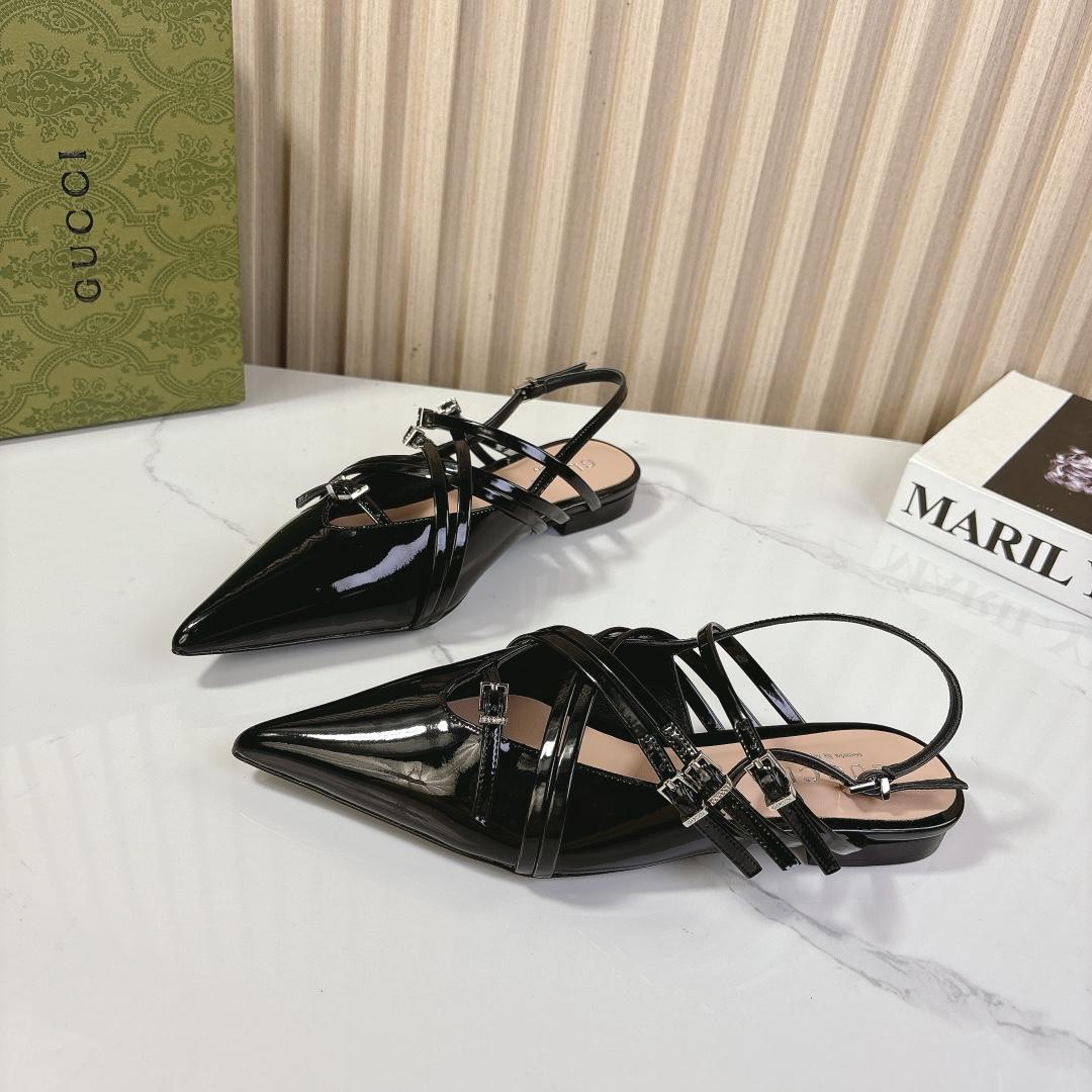 Gucci Women's Strappy Ballet Flat - DesignerGu