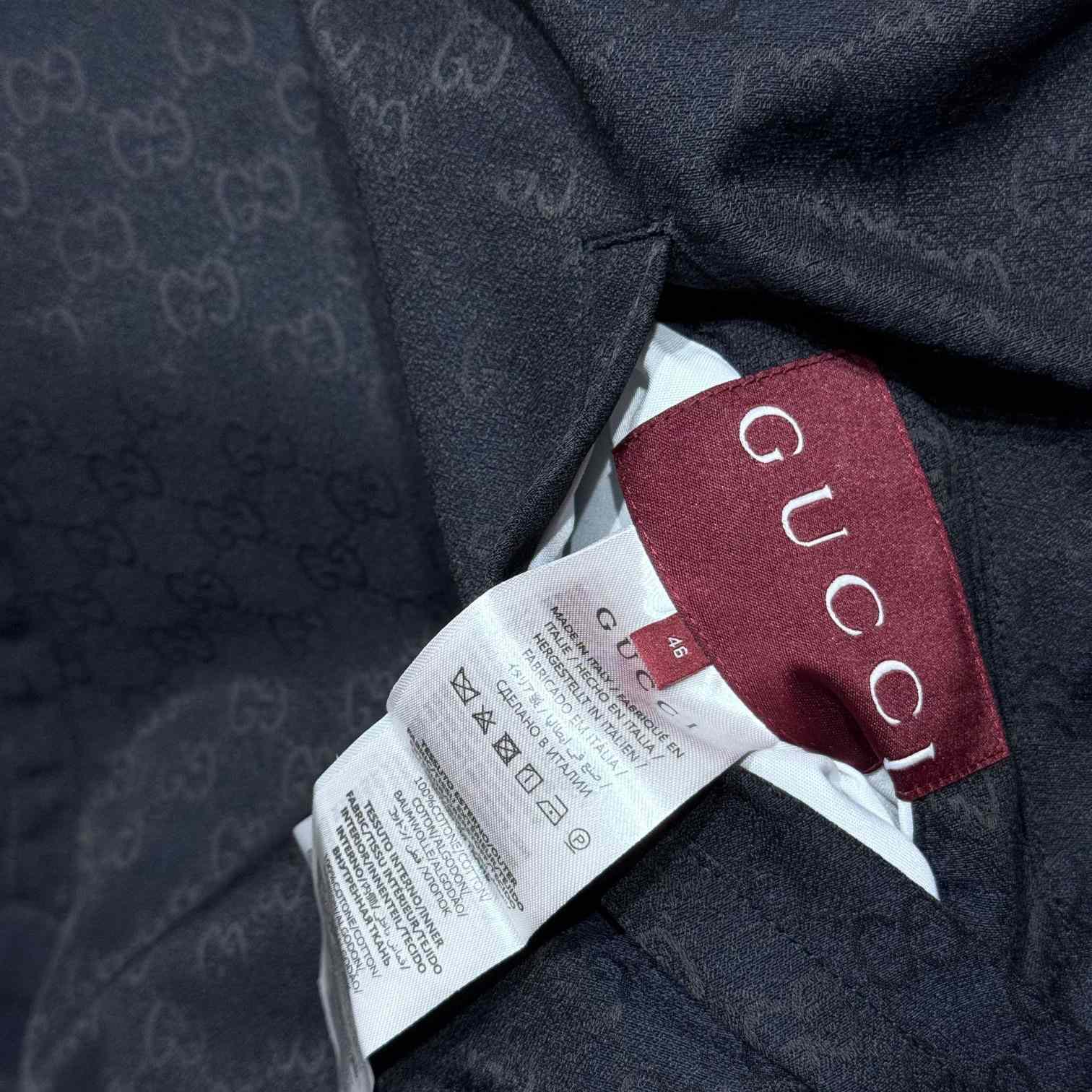 Gucci Denim Jacket With GG Embossed Detail  - DesignerGu