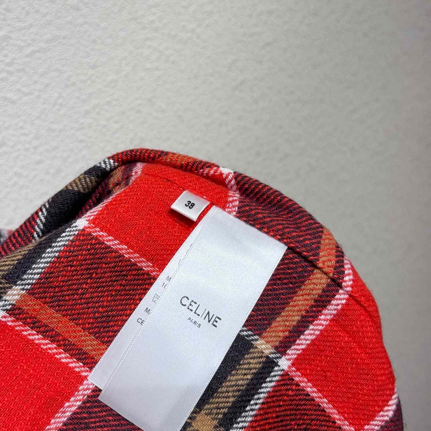 Celine Oversized Shirt In Checked Cotton  - DesignerGu