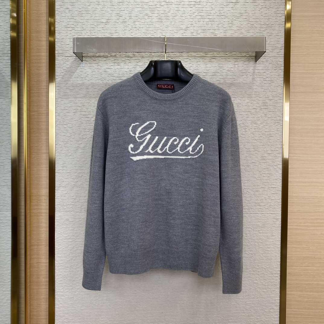 Gucci Wool Sweater With Gucci Intarsia - DesignerGu