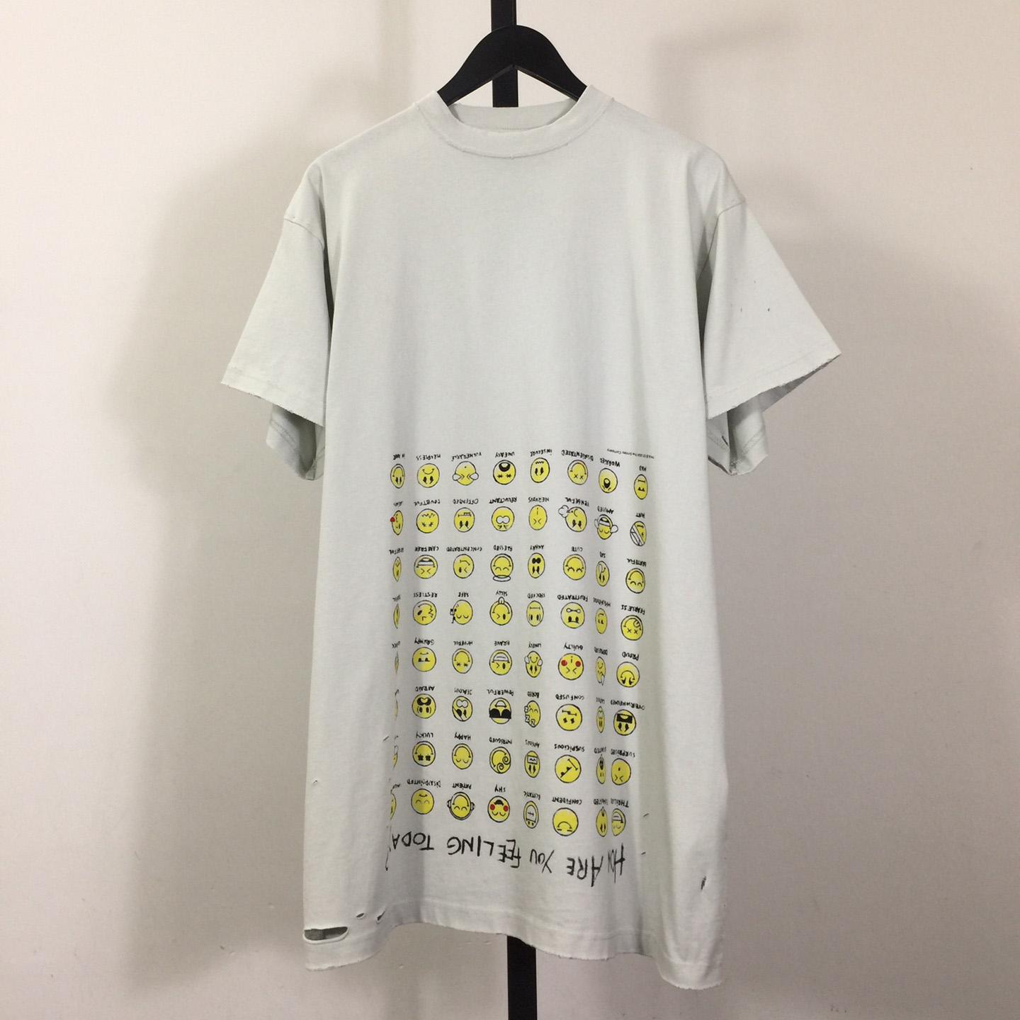 Balenciaga How Are You Feeling Today T-Shirt Oversized In Dirty White - DesignerGu