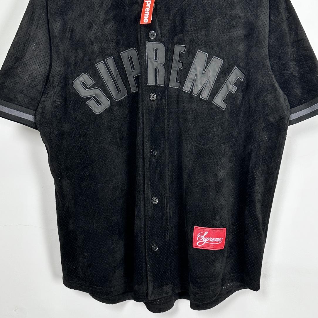 Supreme Ultrasuede Mesh Baseball Jersey - DesignerGu