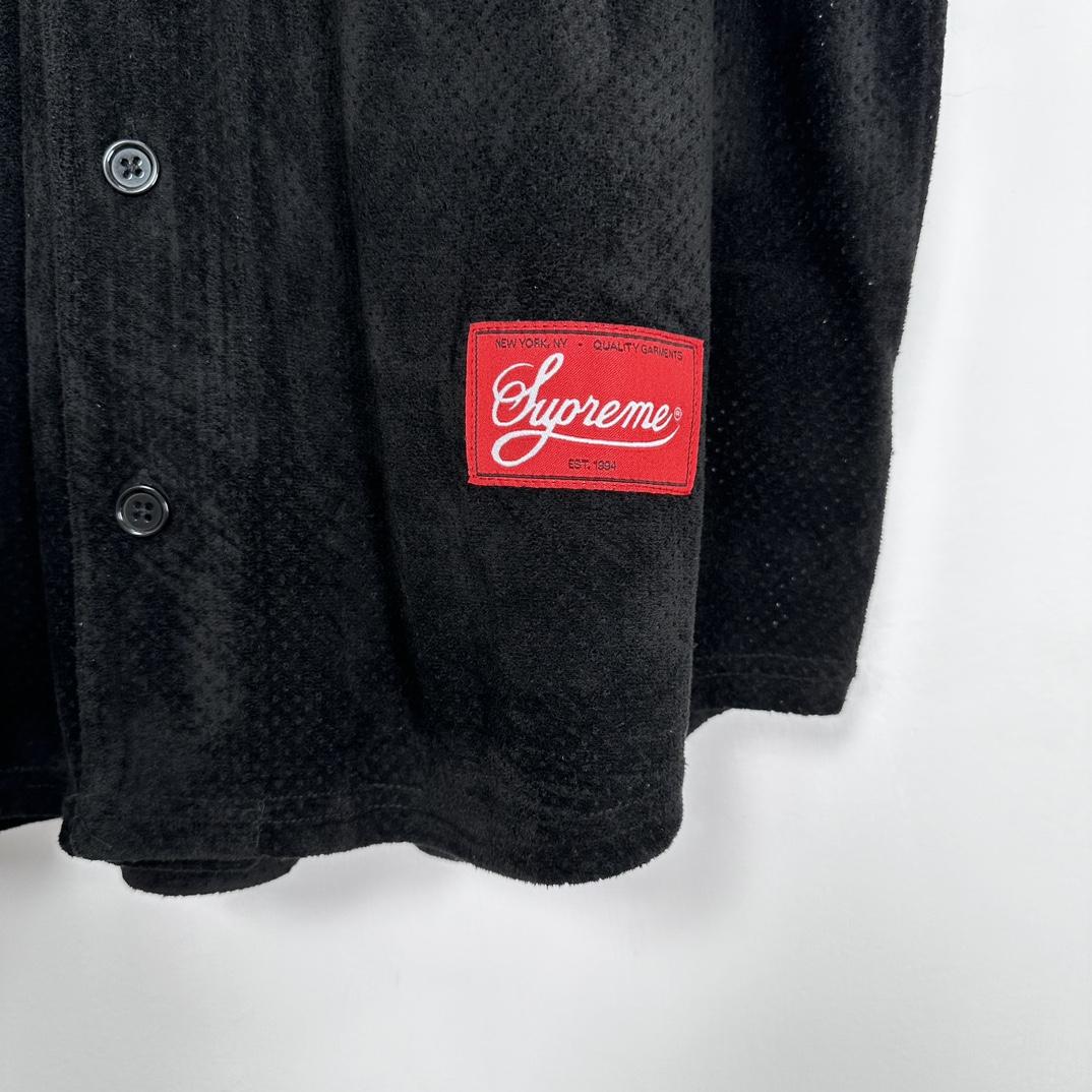 Supreme Ultrasuede Mesh Baseball Jersey - DesignerGu