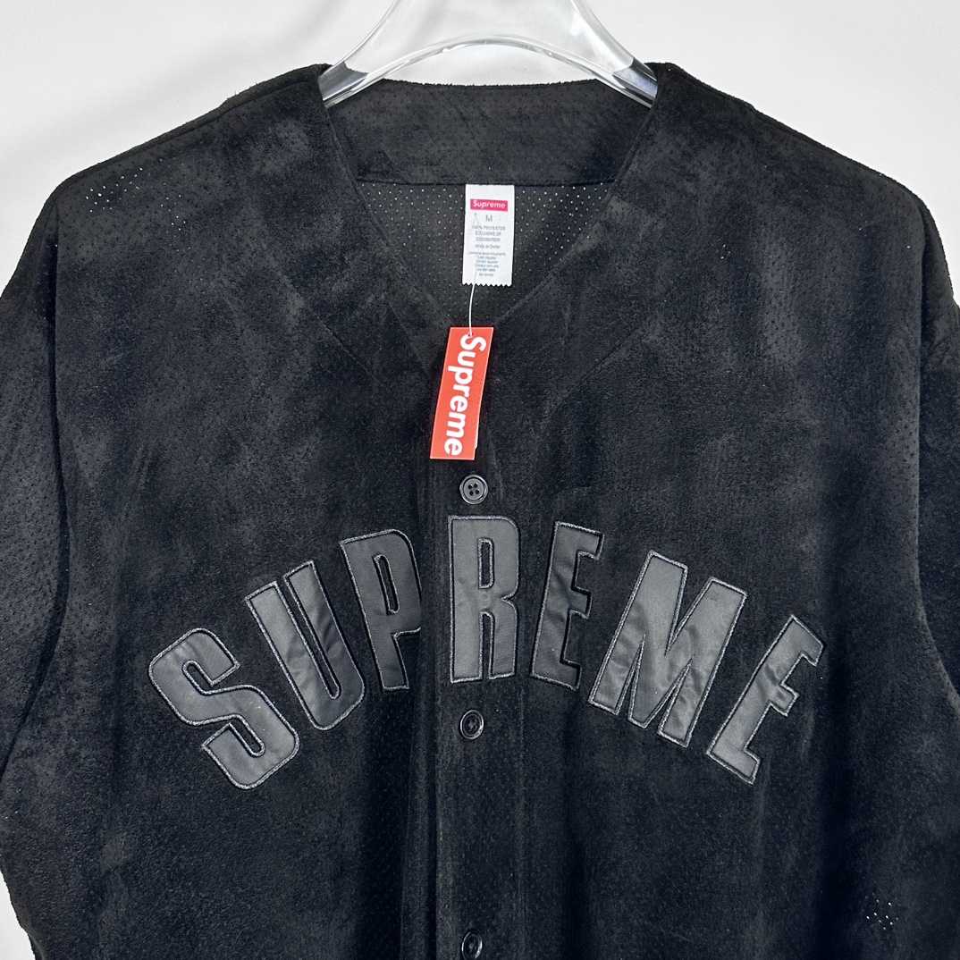 Supreme Ultrasuede Mesh Baseball Jersey - DesignerGu