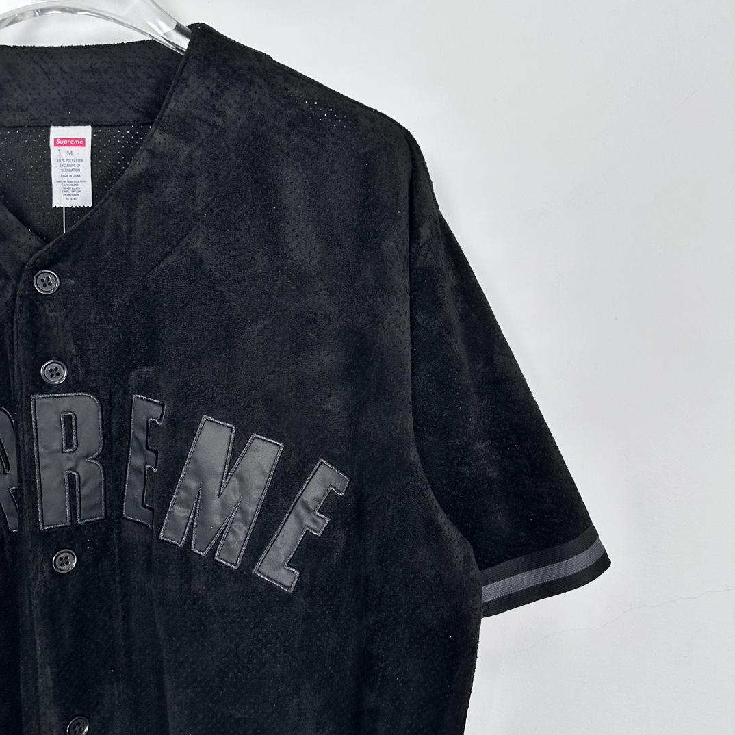 Supreme Ultrasuede Mesh Baseball Jersey - DesignerGu