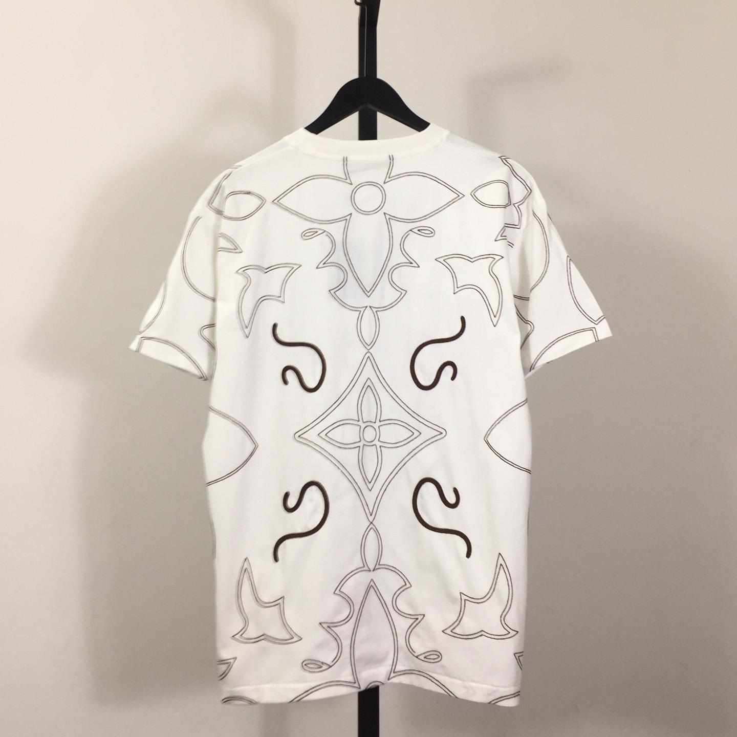 Louis Vuitton Embroidered Cotton T-Shirt   1AFWVN - DesignerGu